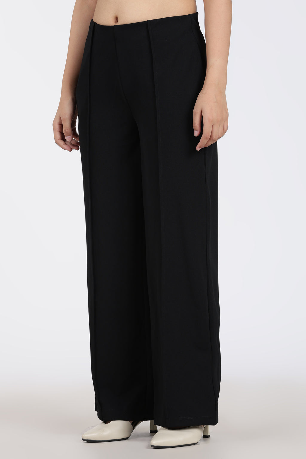 Black High Rise Regular Fit Trouser for Women - Image 4