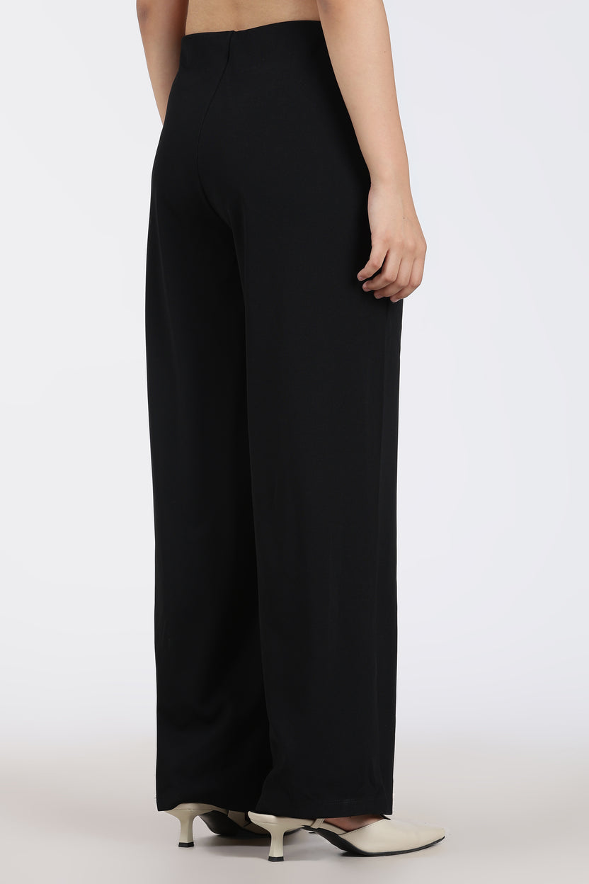 Black High Rise Regular Fit Trouser for Women - Image 5