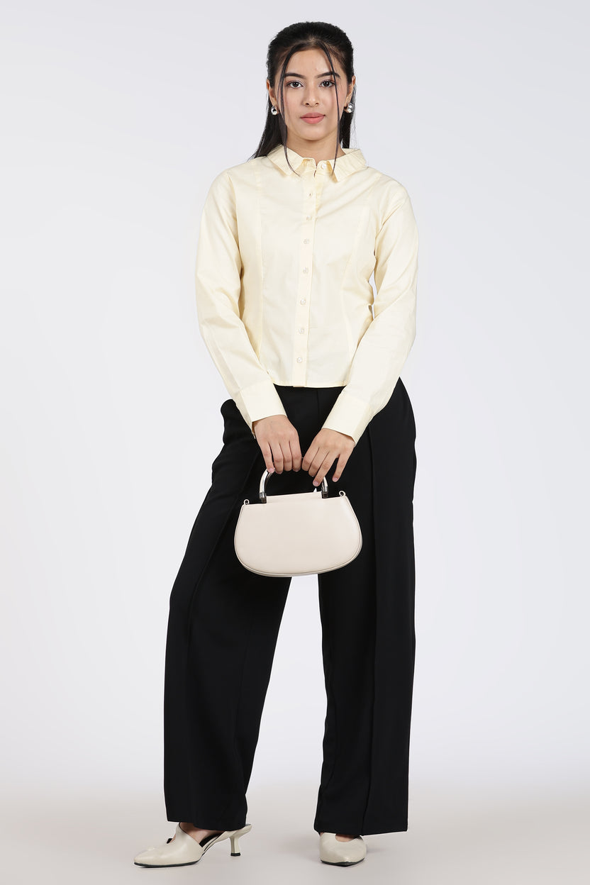 Black High Rise Regular Fit Trouser for Women - Image 6