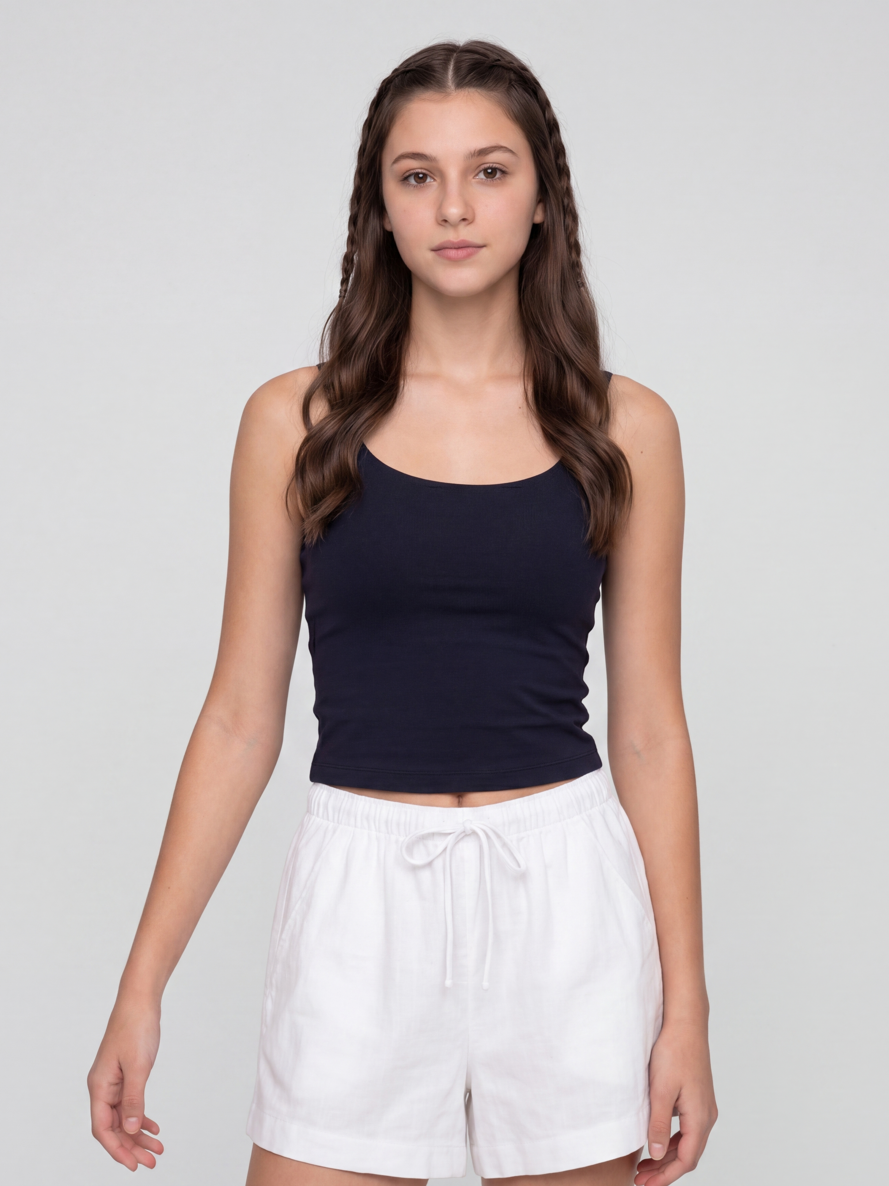 Navy Blue Basic Spaghetti Strap Camisole for Women - Image 2