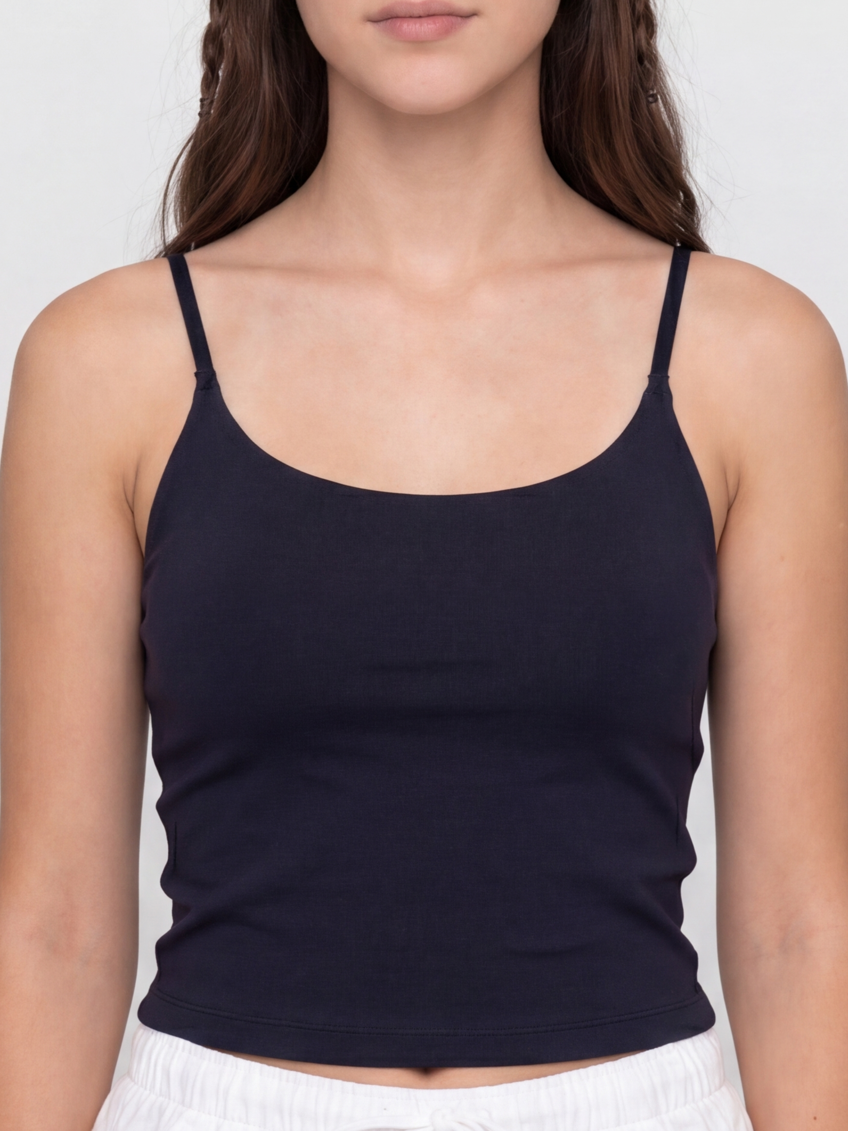 Navy Blue Basic Spaghetti Strap Camisole for Women - Image 3