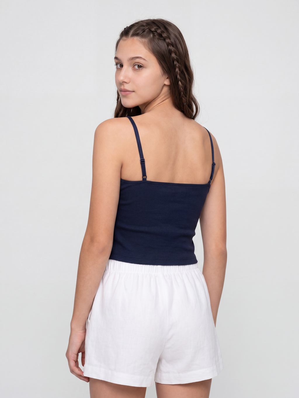 Navy Blue Basic Spaghetti Strap Camisole for Women - Image 5