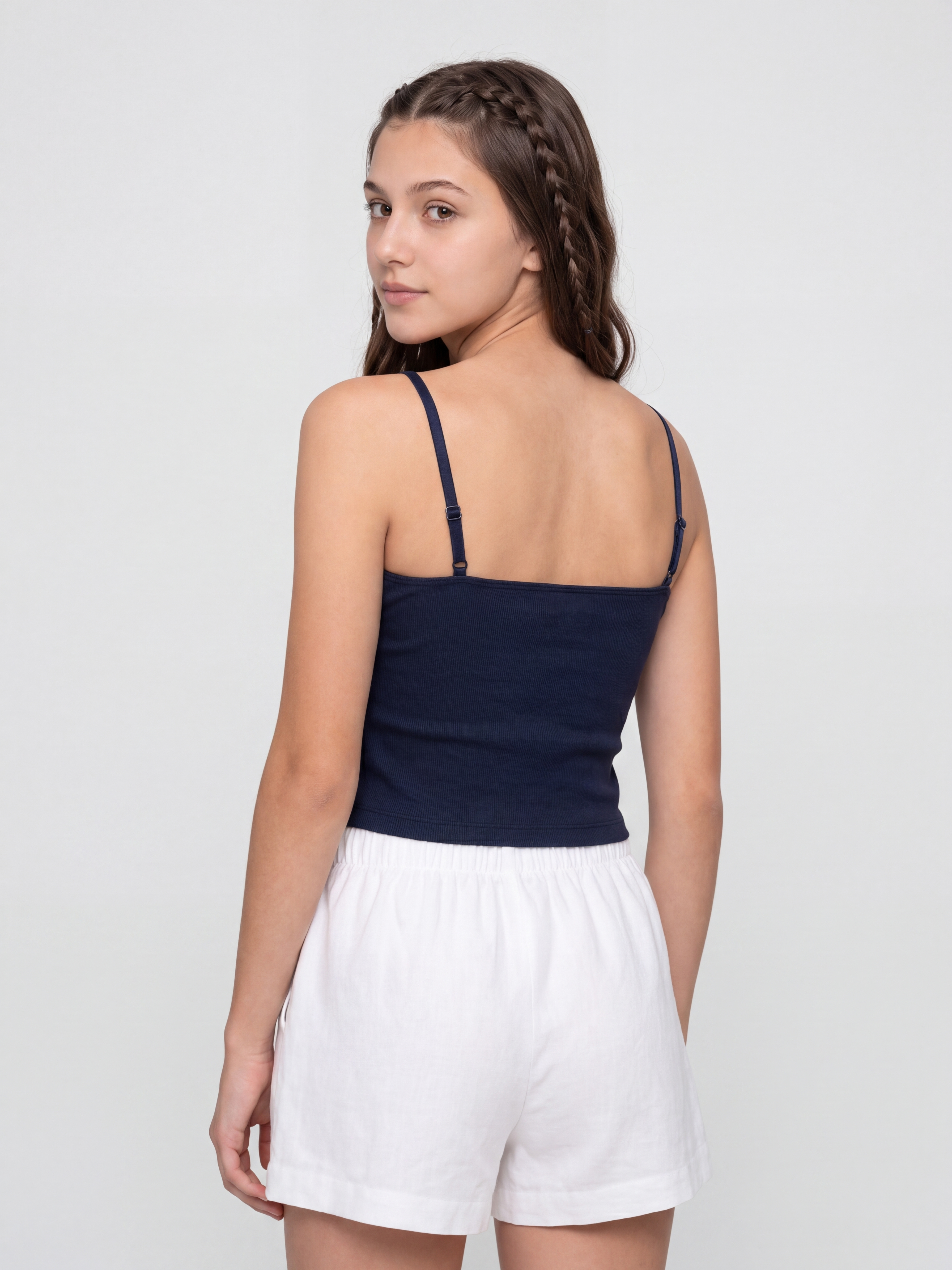 Navy Blue Basic Spaghetti Strap Camisole for Women - Image 5