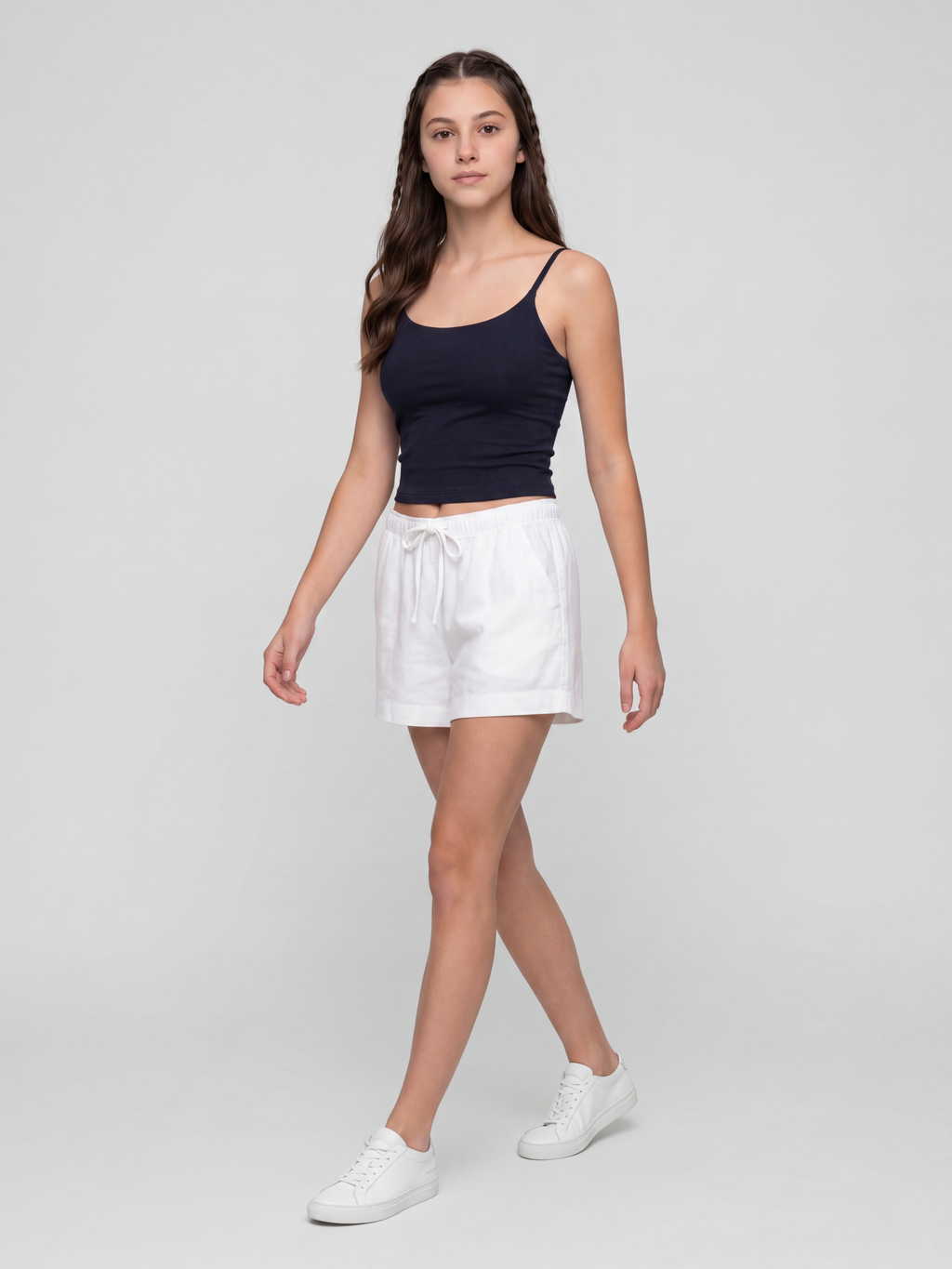 Navy Blue Basic Spaghetti Strap Camisole for Women - Image 6