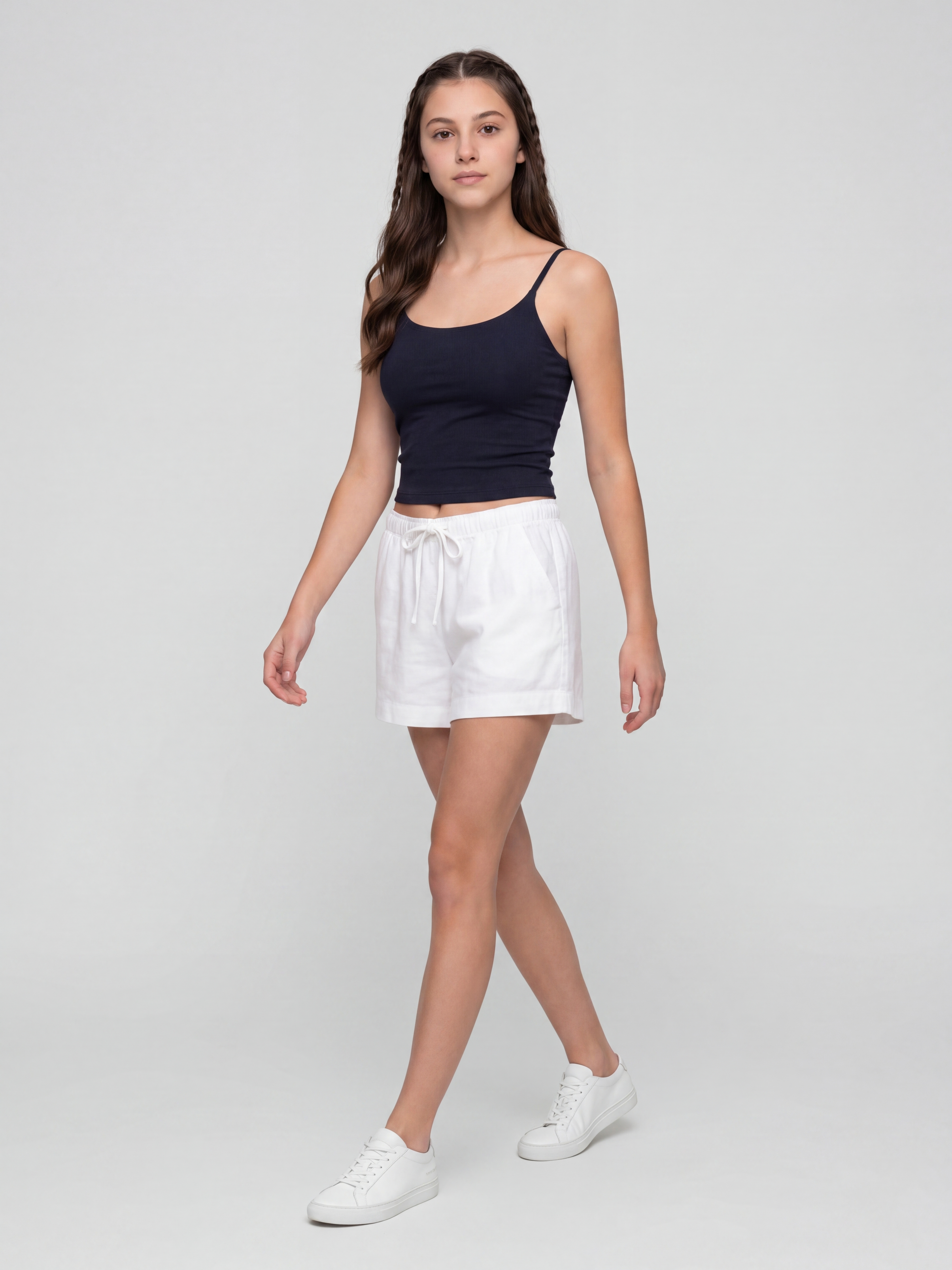 Navy Blue Basic Spaghetti Strap Camisole for Women - Image 6