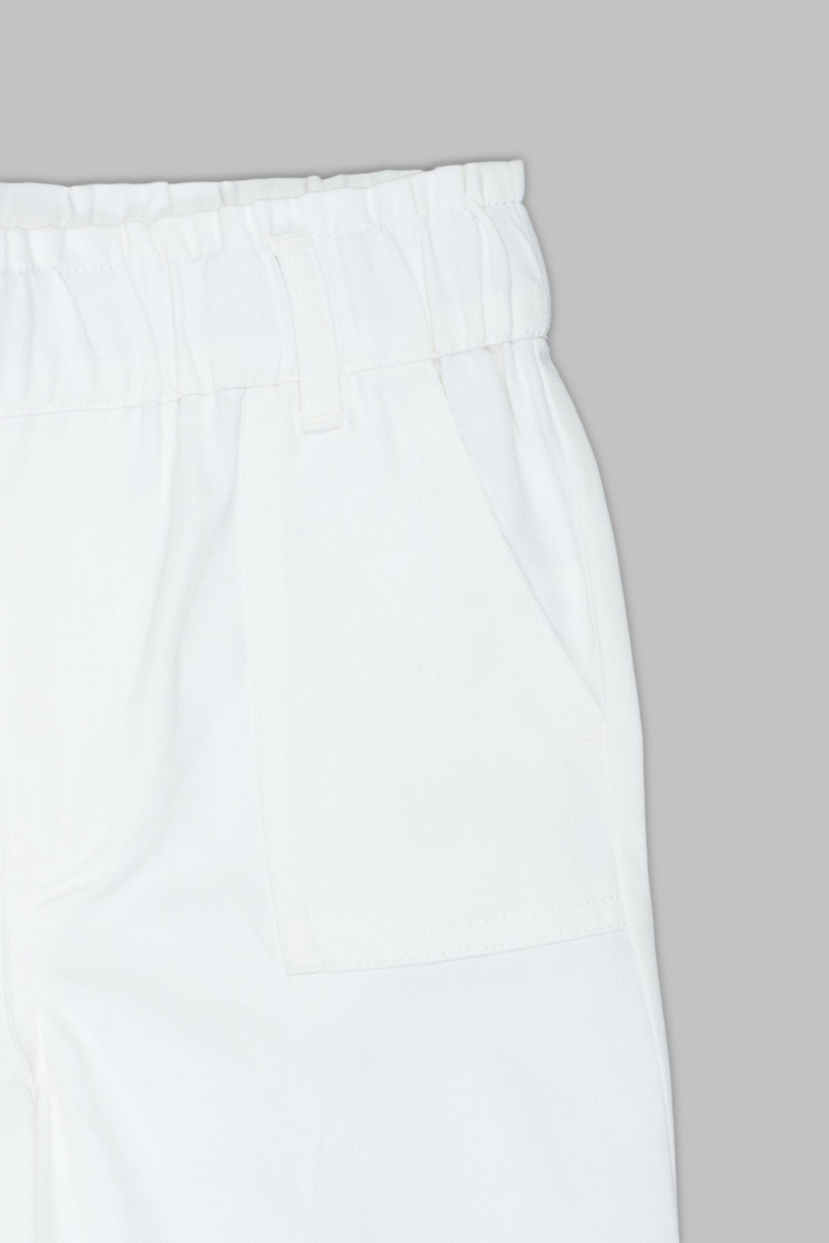White Solid Regular Fit Pant for Girls - Image 3