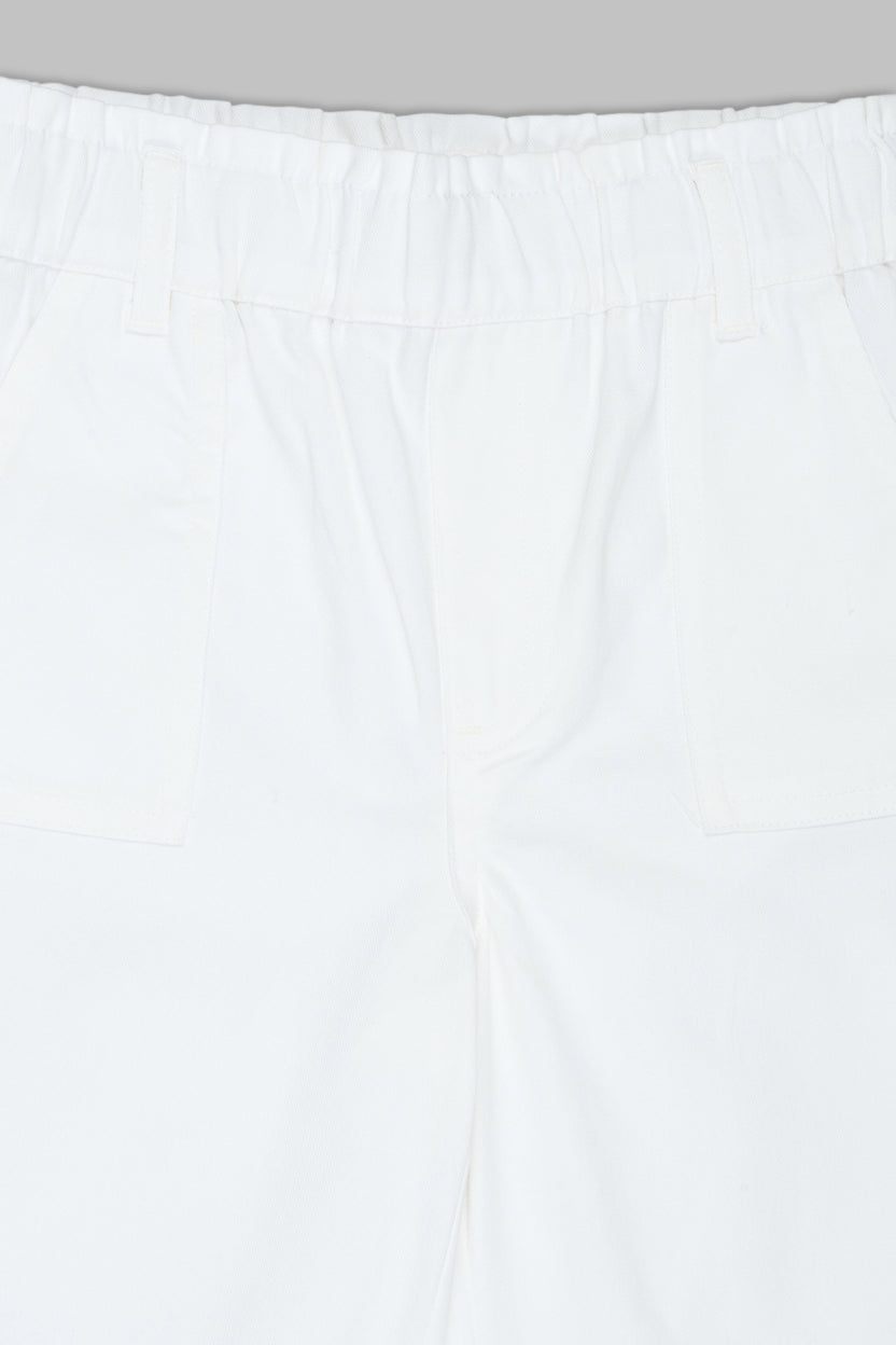 White Solid Regular Fit Pant For Girls - Image 4