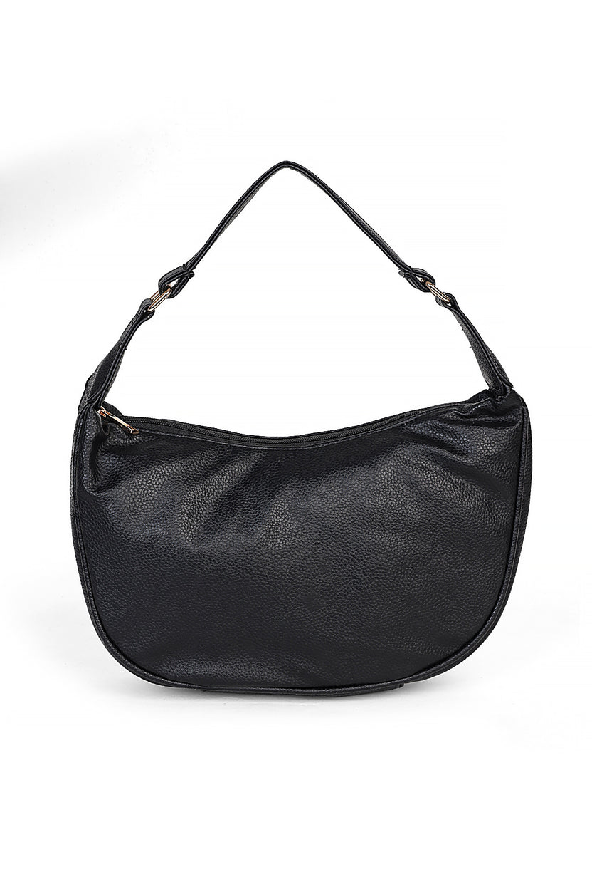 Black Solid Shoulder Bag For Women - Image 5