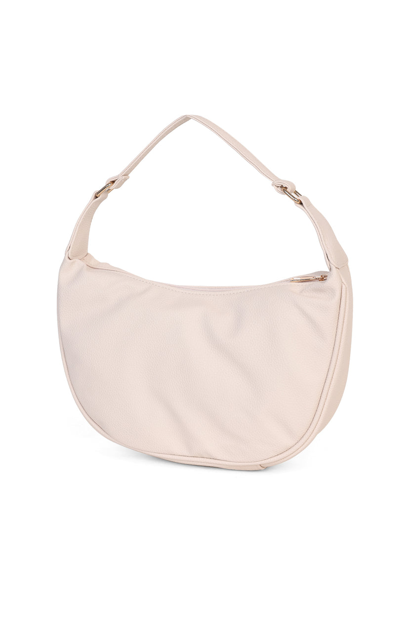 Cream Solid Shoulder Bag For Women - Image 4