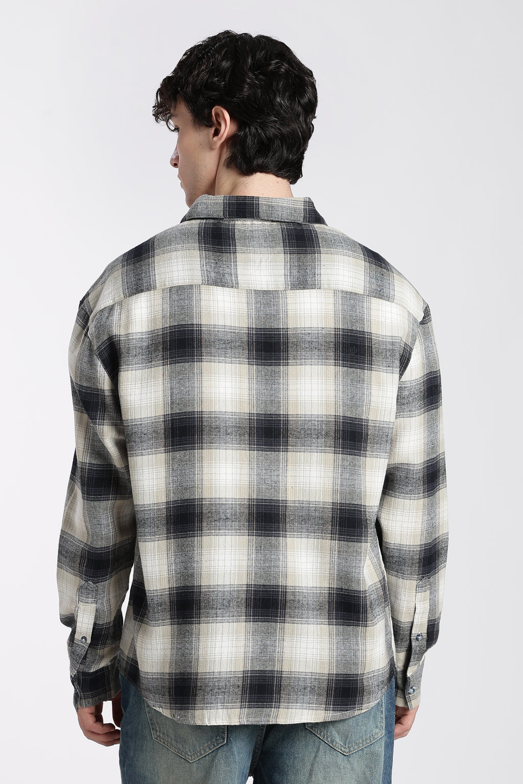 Grey Cotton Regular Fit Shirt For Men - Image 5