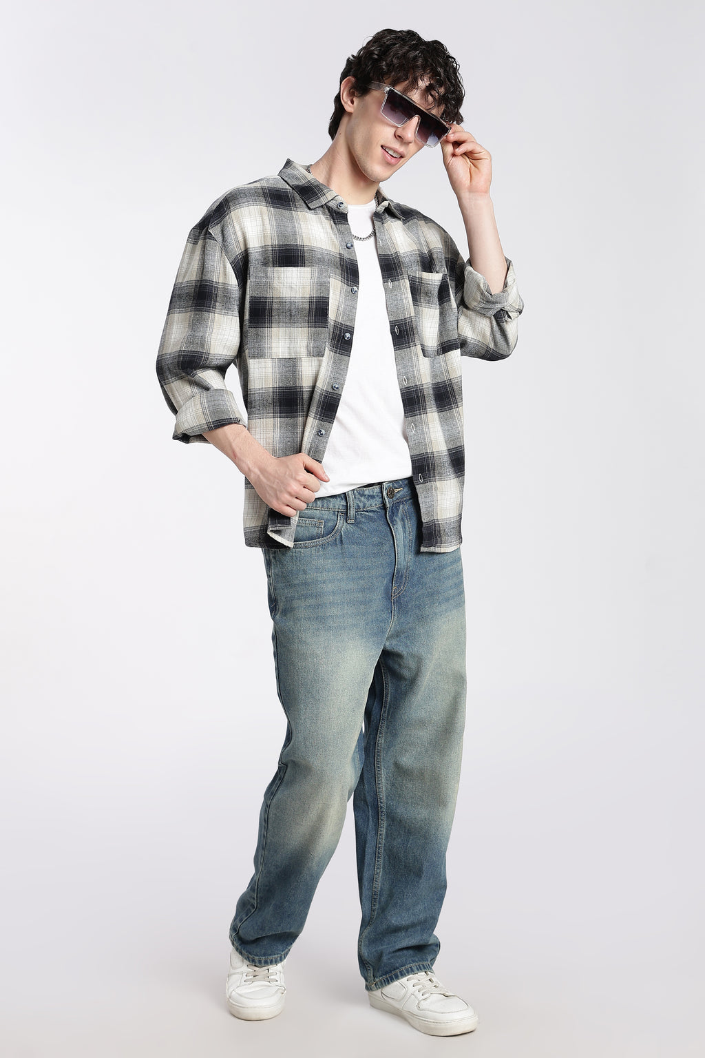 Grey Cotton Regular Fit Shirt For Men - Image 6