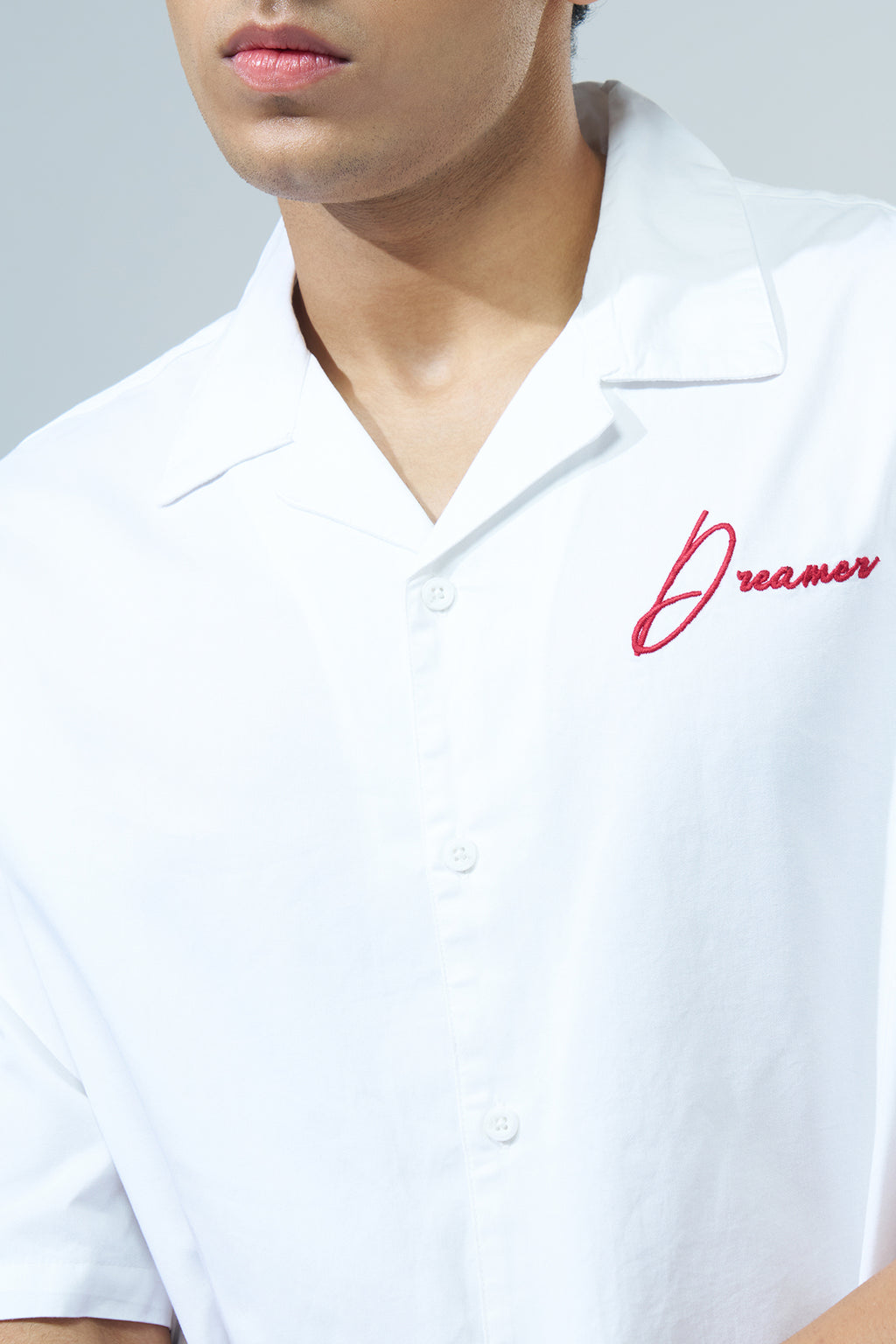 White Graphic Printed Oversized Fit Shirt for Men - Image 3