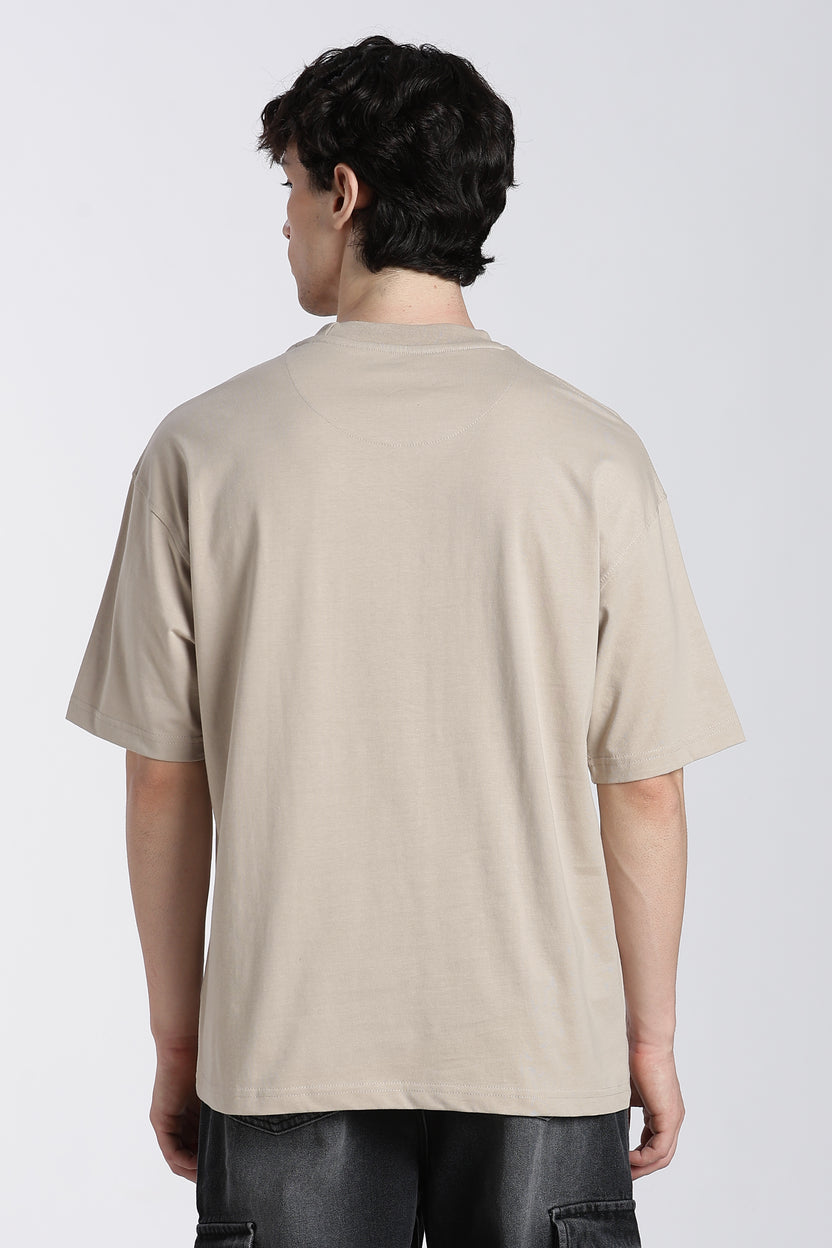 Beige Tom and Jerry Oversized Fit T-Shirt For Men - Image 5