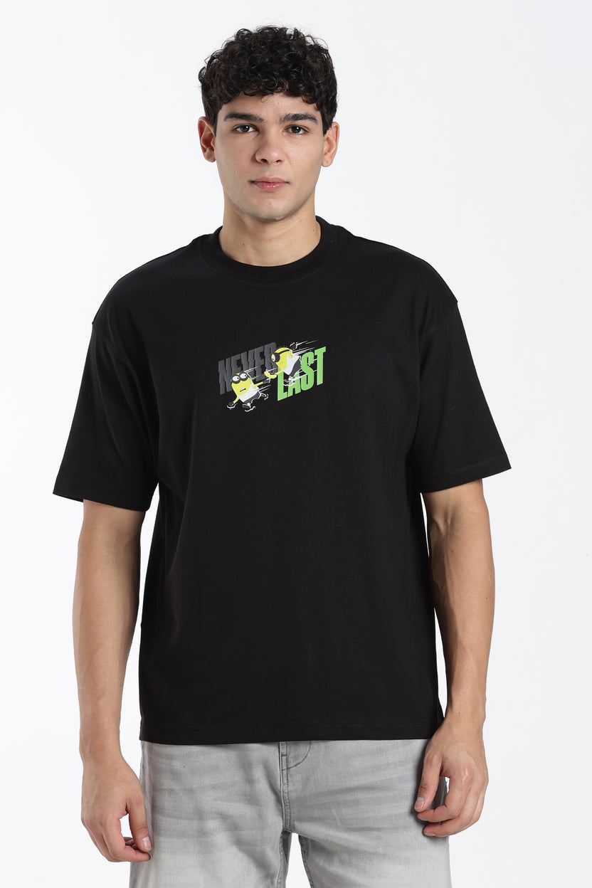 Black Graphic Oversized Fit T-Shirt for Men - Image 2