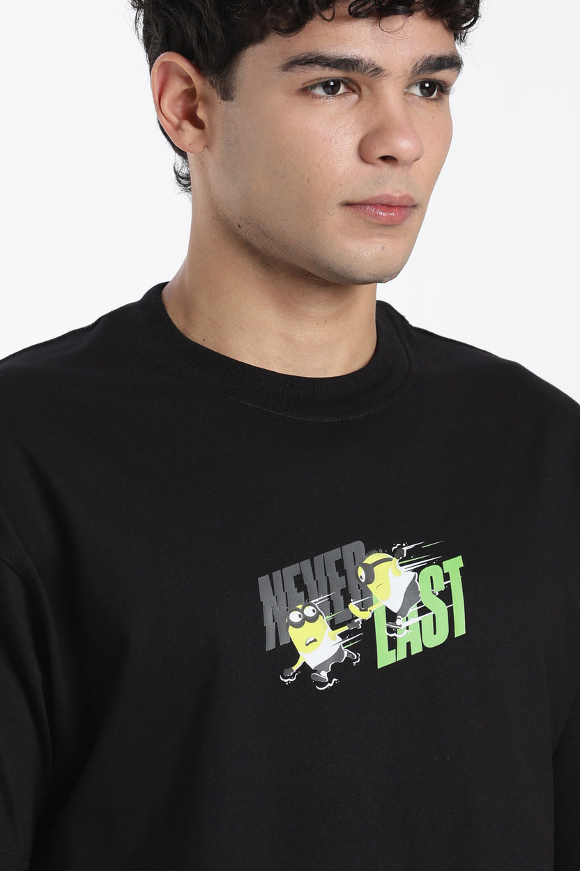 Black Graphic Oversized Fit T-Shirt for Men - Image 7