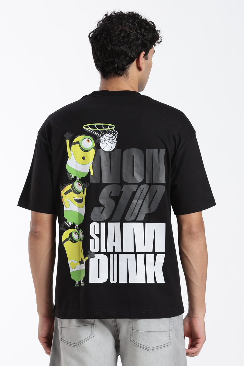 Black Graphic Oversized Fit T-Shirt for Men - Image 5