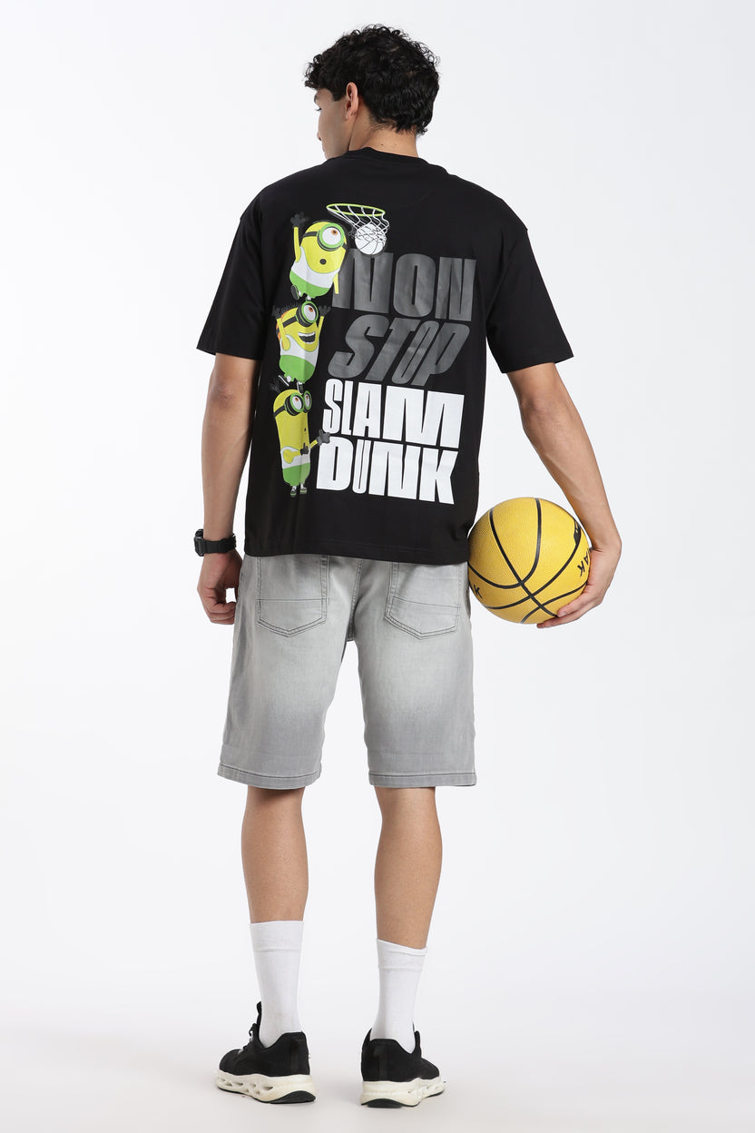 Black Graphic Oversized Fit T-Shirt for Men - Image 6