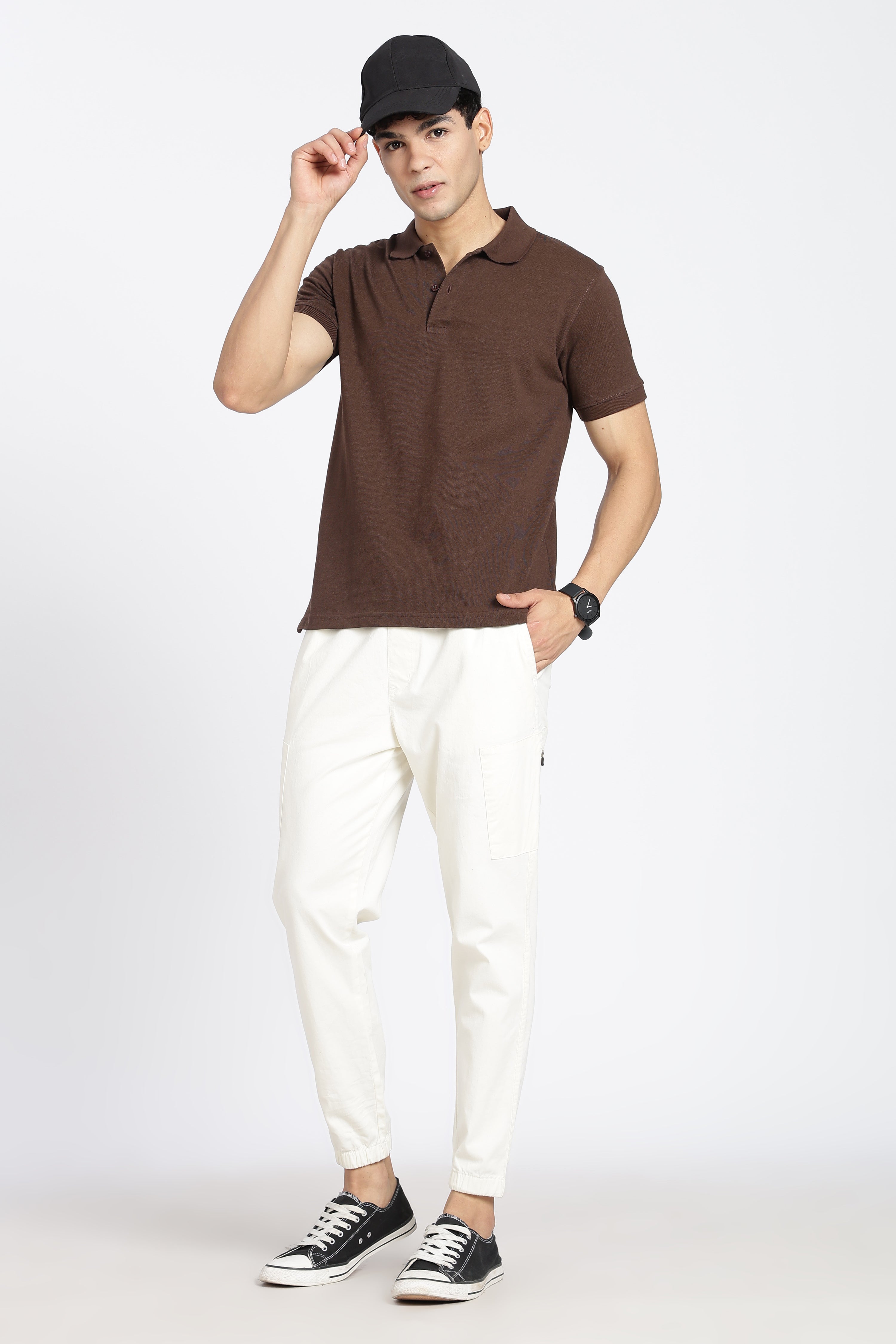 Chocolate Everyday Essentials Regular Fit Polo T-Shirt for Men - Image 6