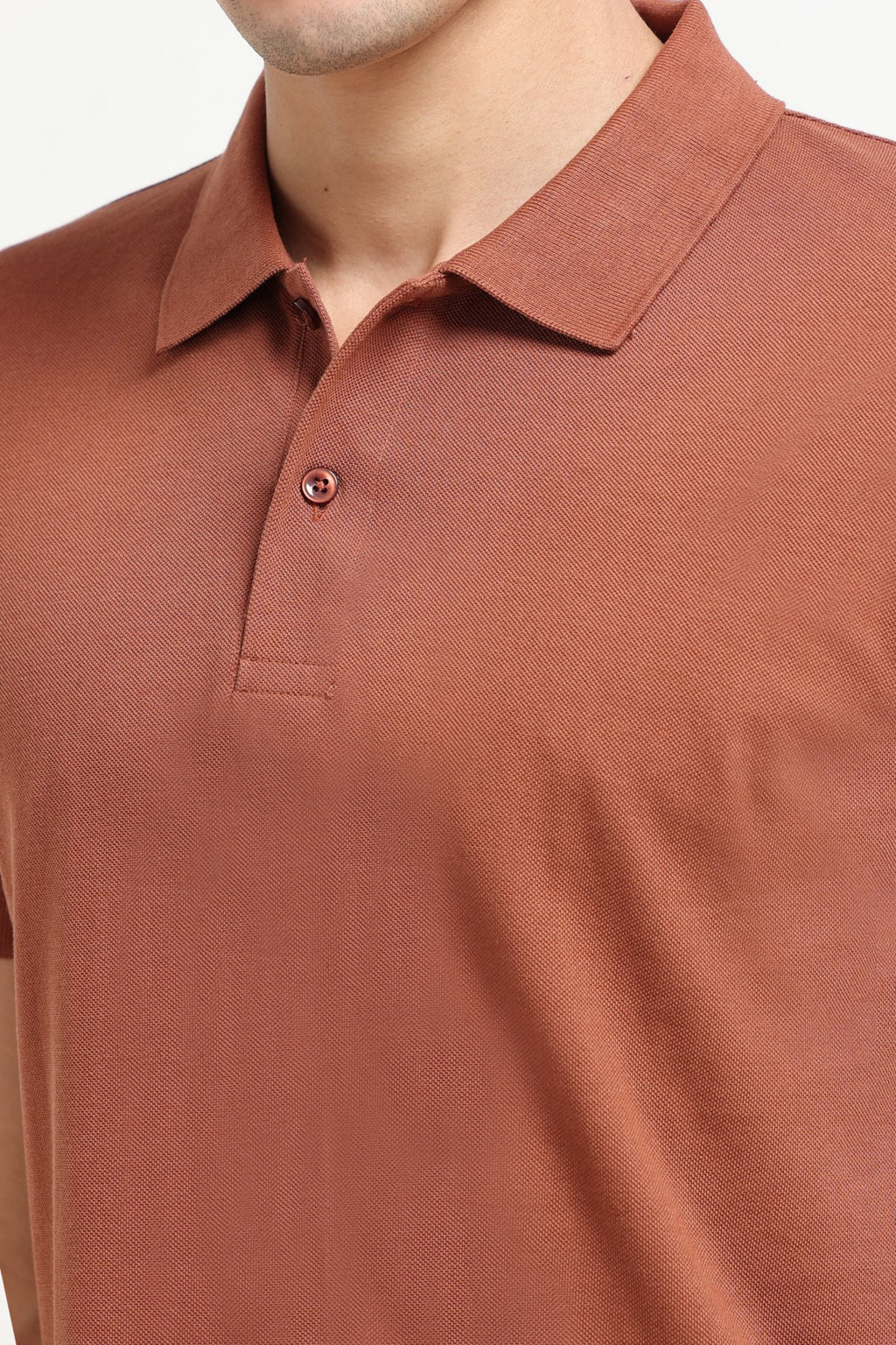 Orange Solid Regular Fit Polo T-Shirt for Men - Image 3