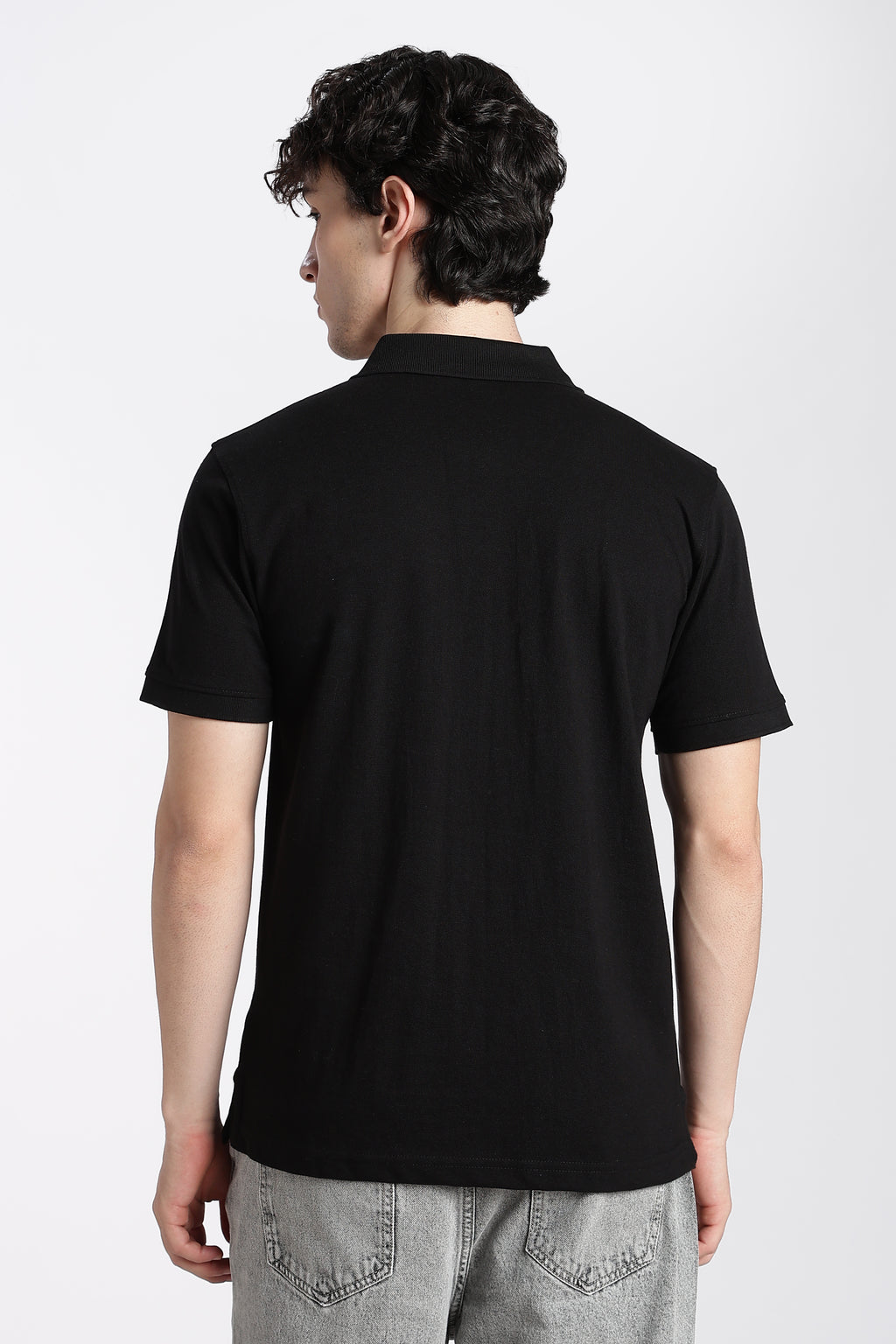 Black Everyday Regular Fit Polo T-Shirt for Men - Image 5