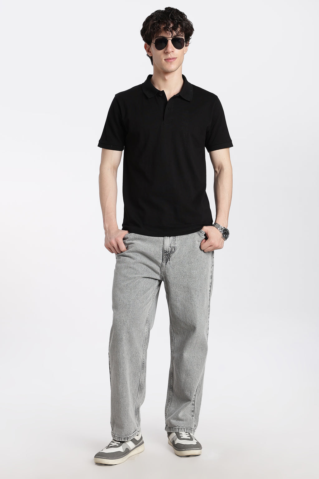 Black Everyday Regular Fit Polo T-Shirt for Men - Image 6