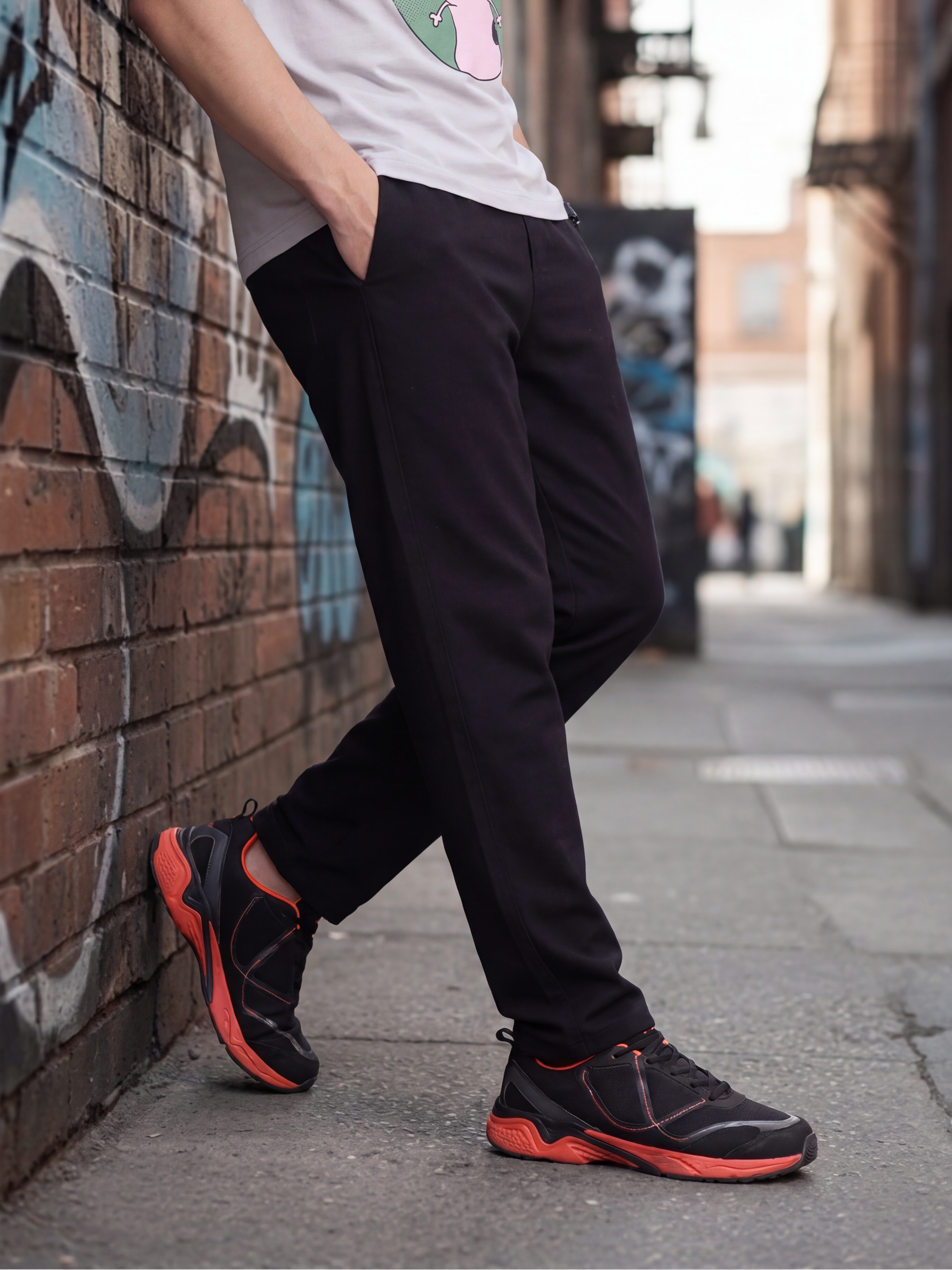Black Regular Fit Pant for Men - Image 1