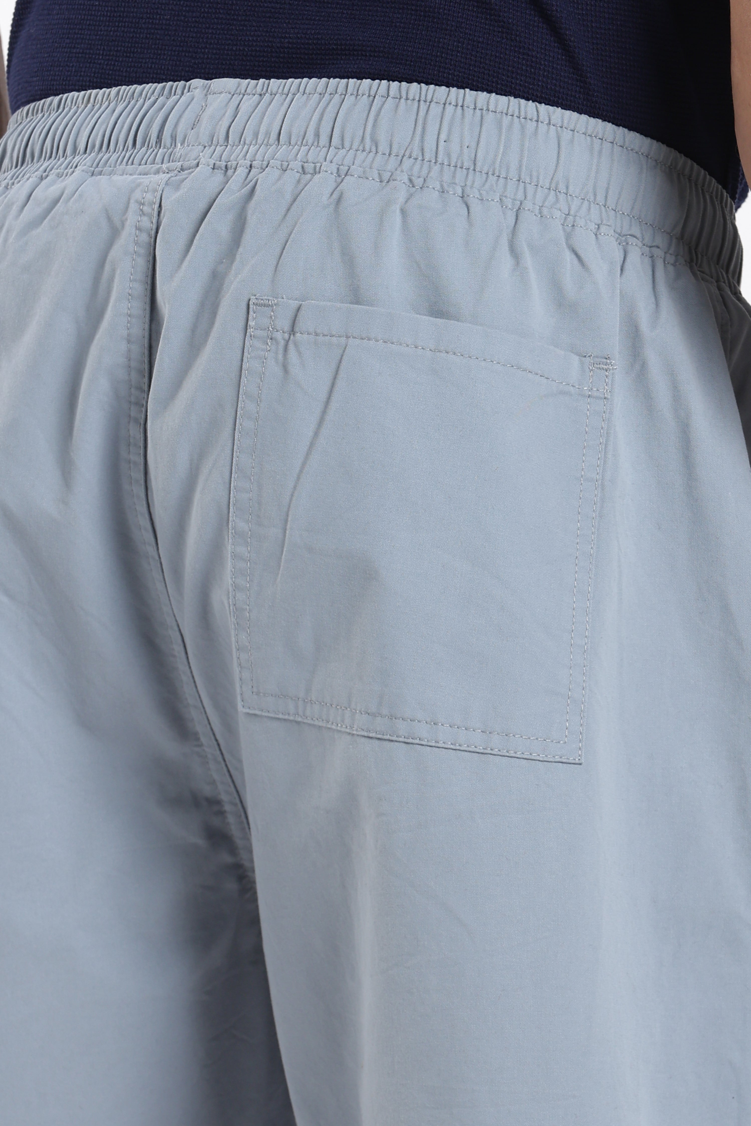 Blue Solid Oversized Fit Shorts for Men - Image 3