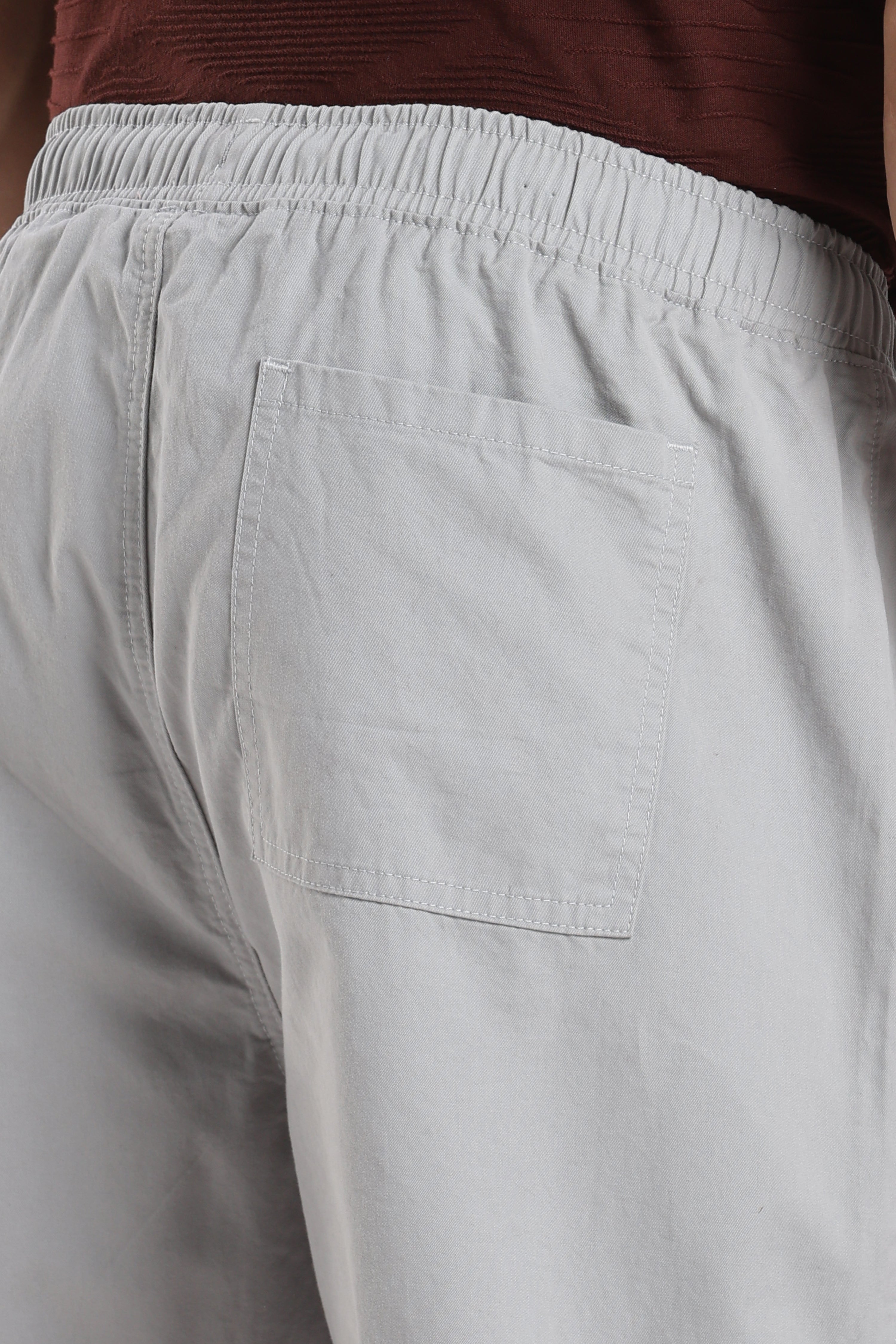 Grey Solid Boxy Fit Shorts for Men - Image 7