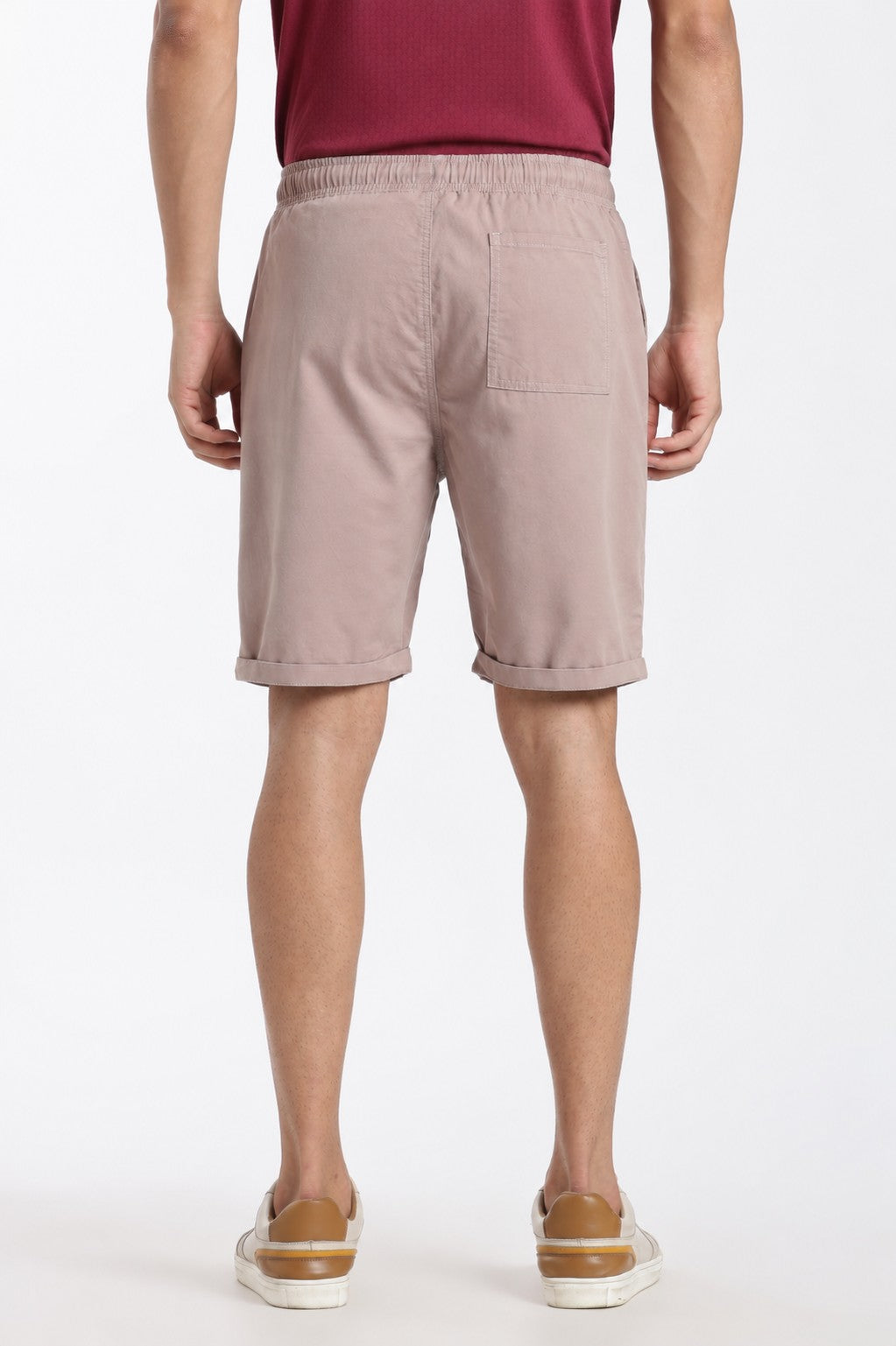 Mauve Solid Boxy Fit Shorts for Men - Image 5