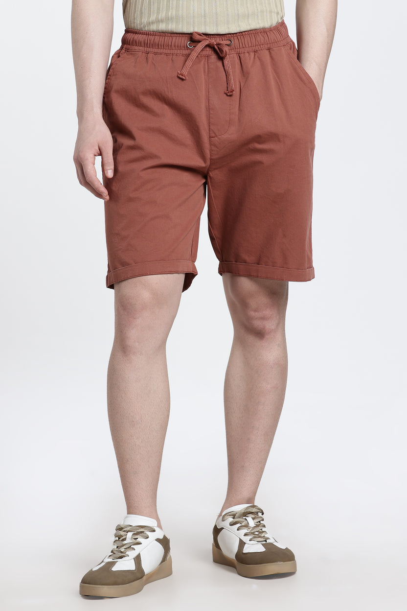 Rust Oversized Fit Shorts For Men - Image 2