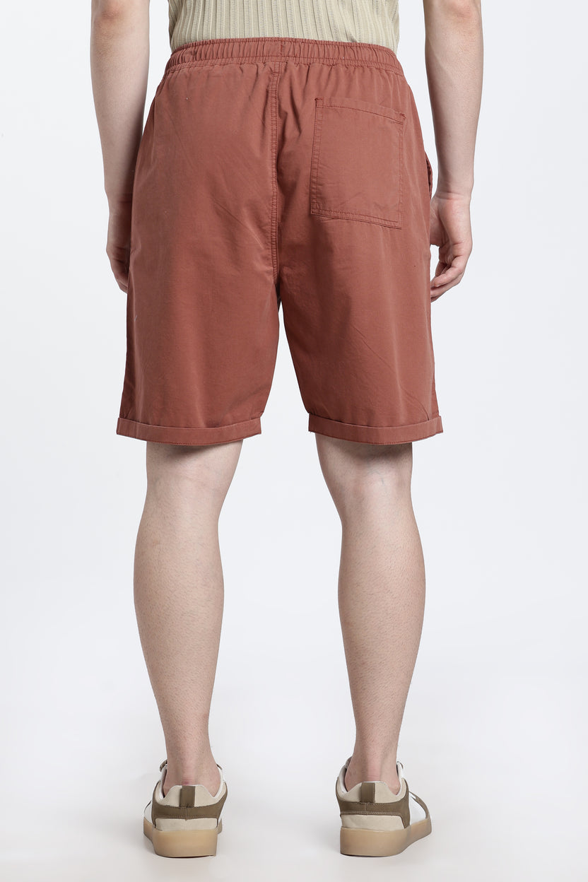 Rust Oversized Fit Shorts For Men - Image 5