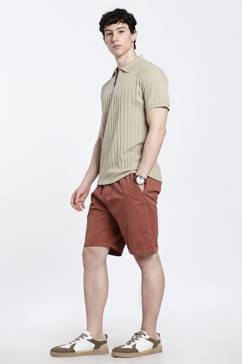 Rust Oversized Fit Shorts For Men - Image 6