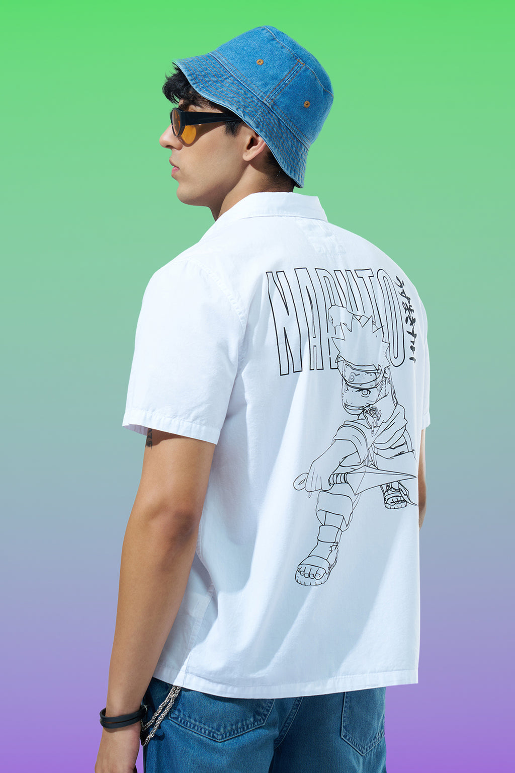 White Printed Regular Fit Casual Shirt for Men - Image 1