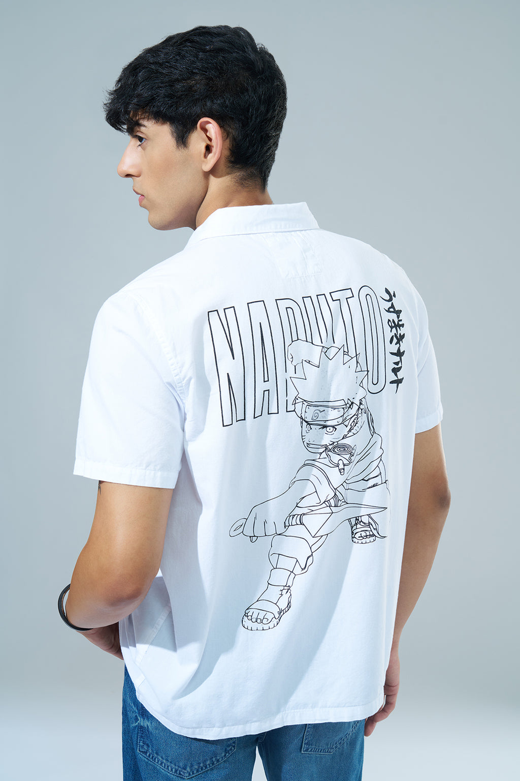 White Printed Regular Fit Casual Shirt for Men - Image 5