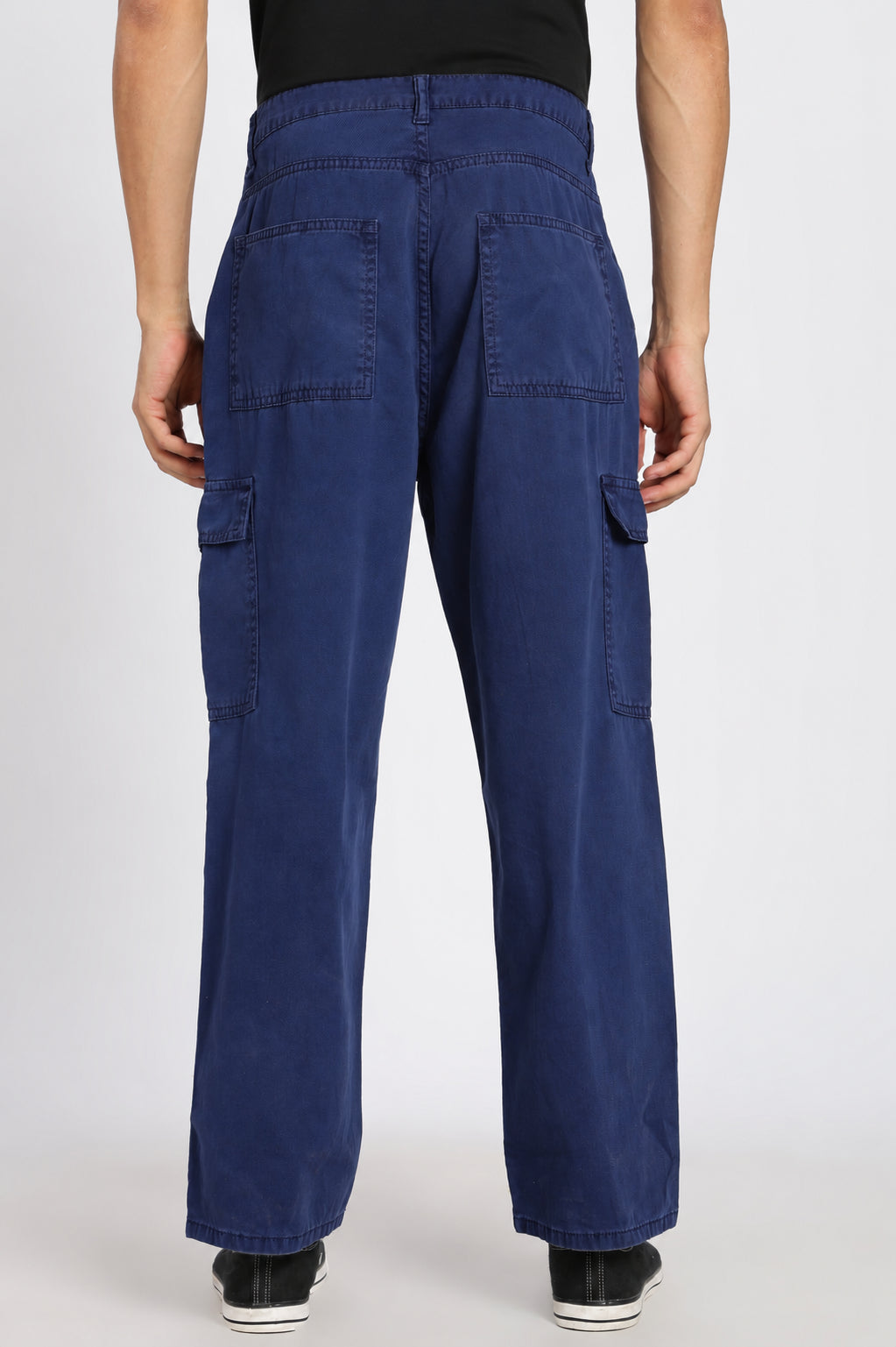 Blue Solid Carpenter Fit Trouser for Men - Image 5