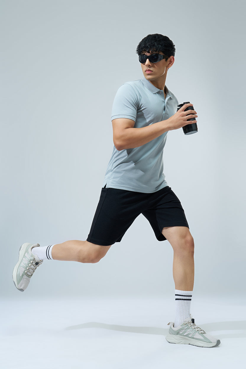 Black Solid Regular Fit Shorts for Men - Image 6