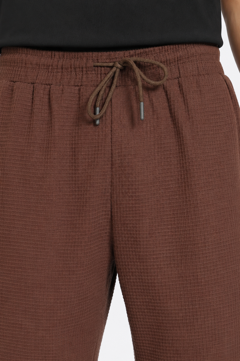 Brown 3 Pocketed Regular Fit Shorts For Men - Image 3