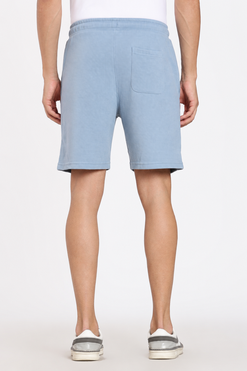 Light Blue 3 Pocketed Regular Fit Shorts for Men - Image 5