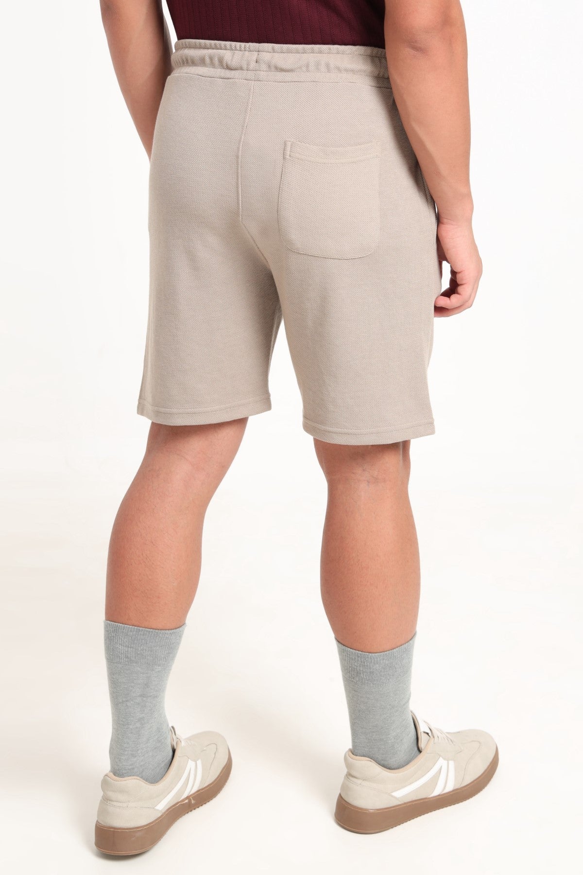 Beige Solid Regular Fit Shorts for Men - Image 4