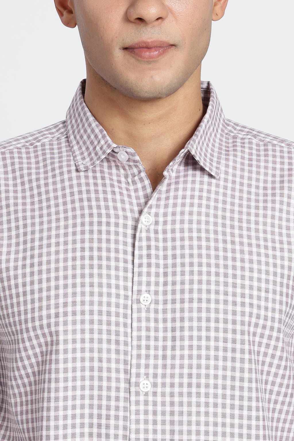Off White Cotton Blend Regular Fit Shirt for Men - Image 3