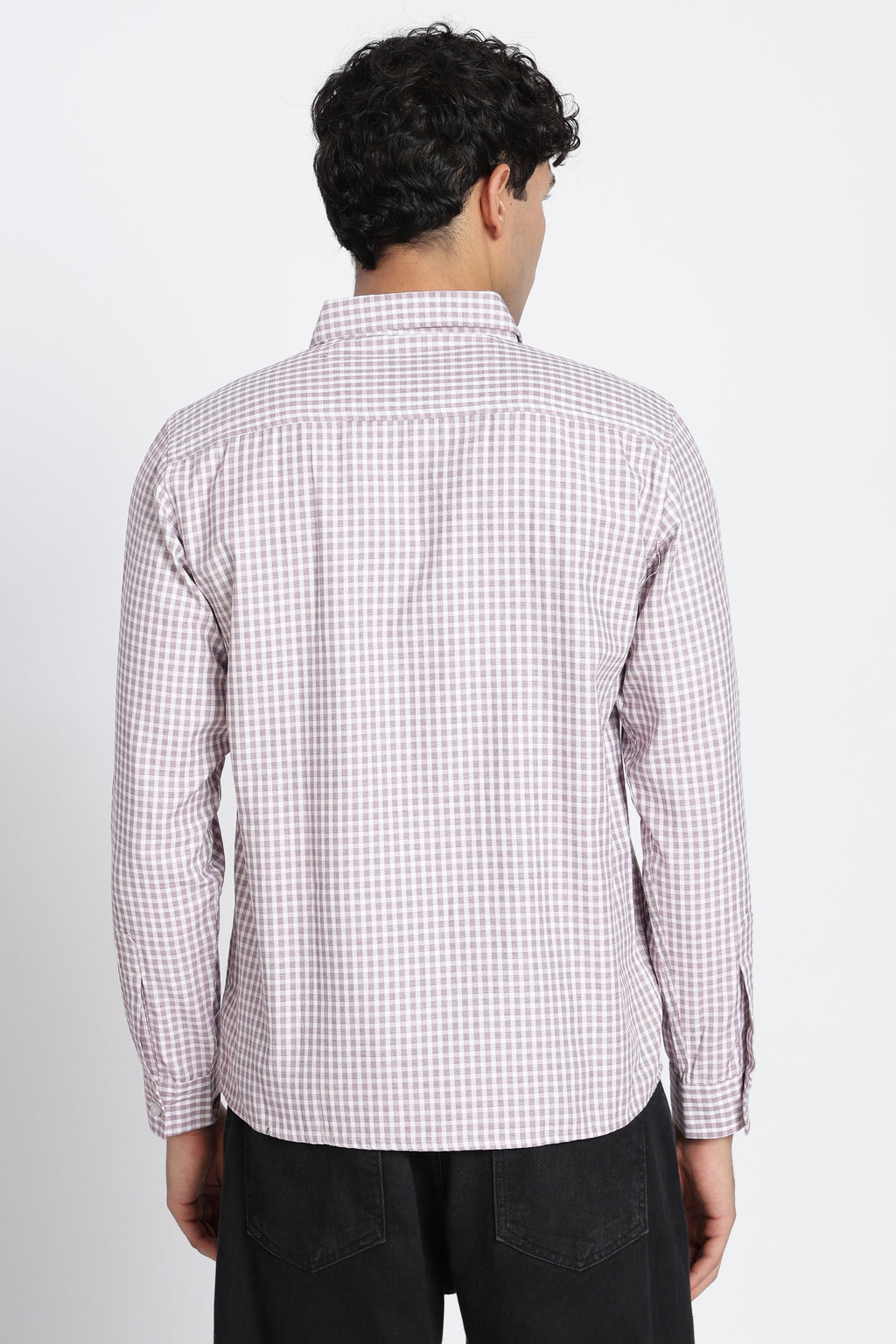 Off White Cotton Blend Regular Fit Shirt for Men - Image 5