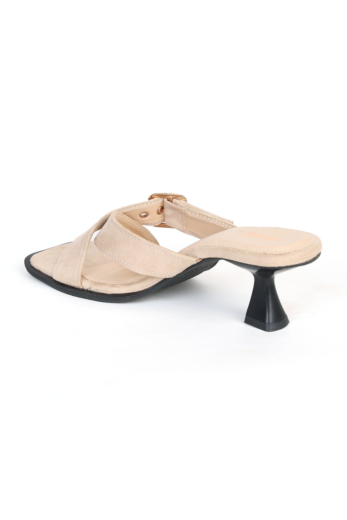 Beige Open Toe Heeled Sandals for Women - Image 5