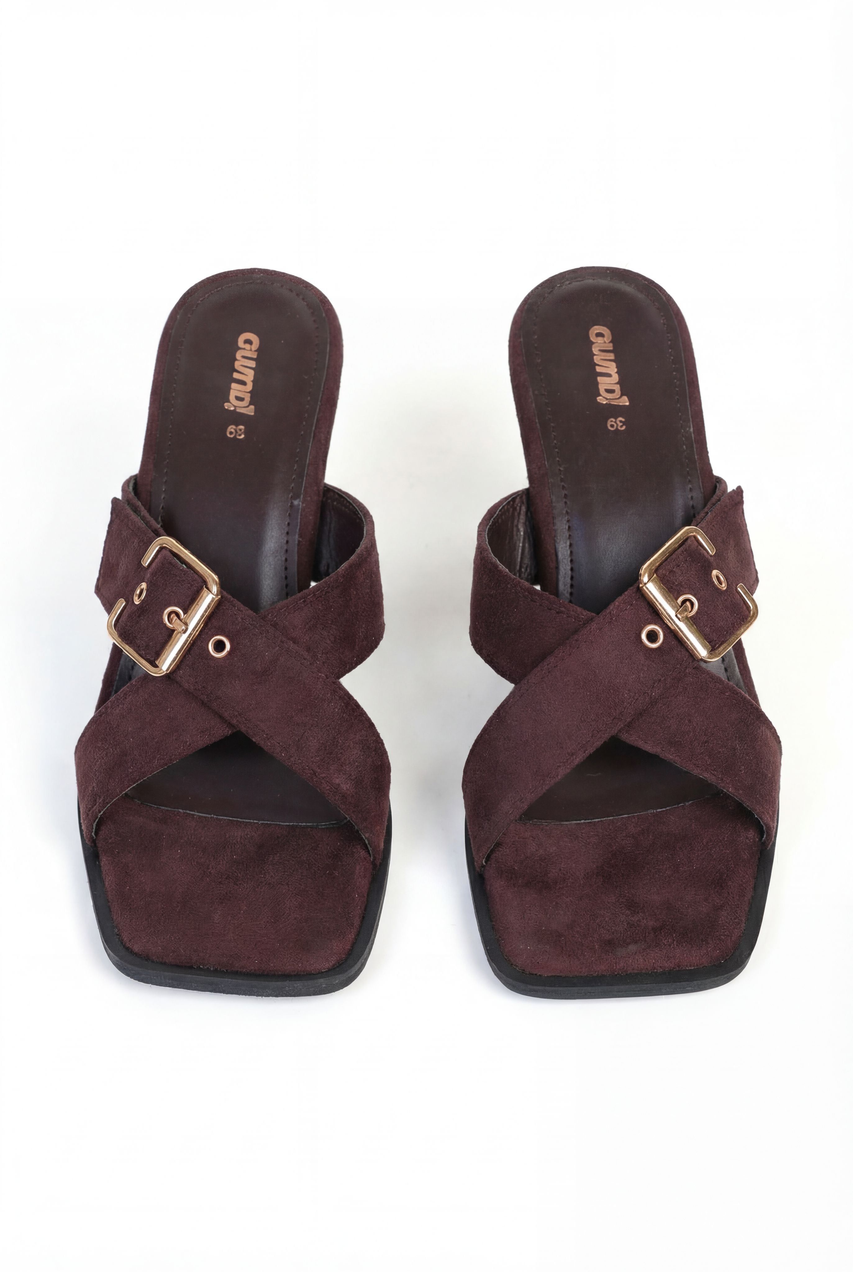 Brown Open Toe Heeled Sandals for Women - Image 2