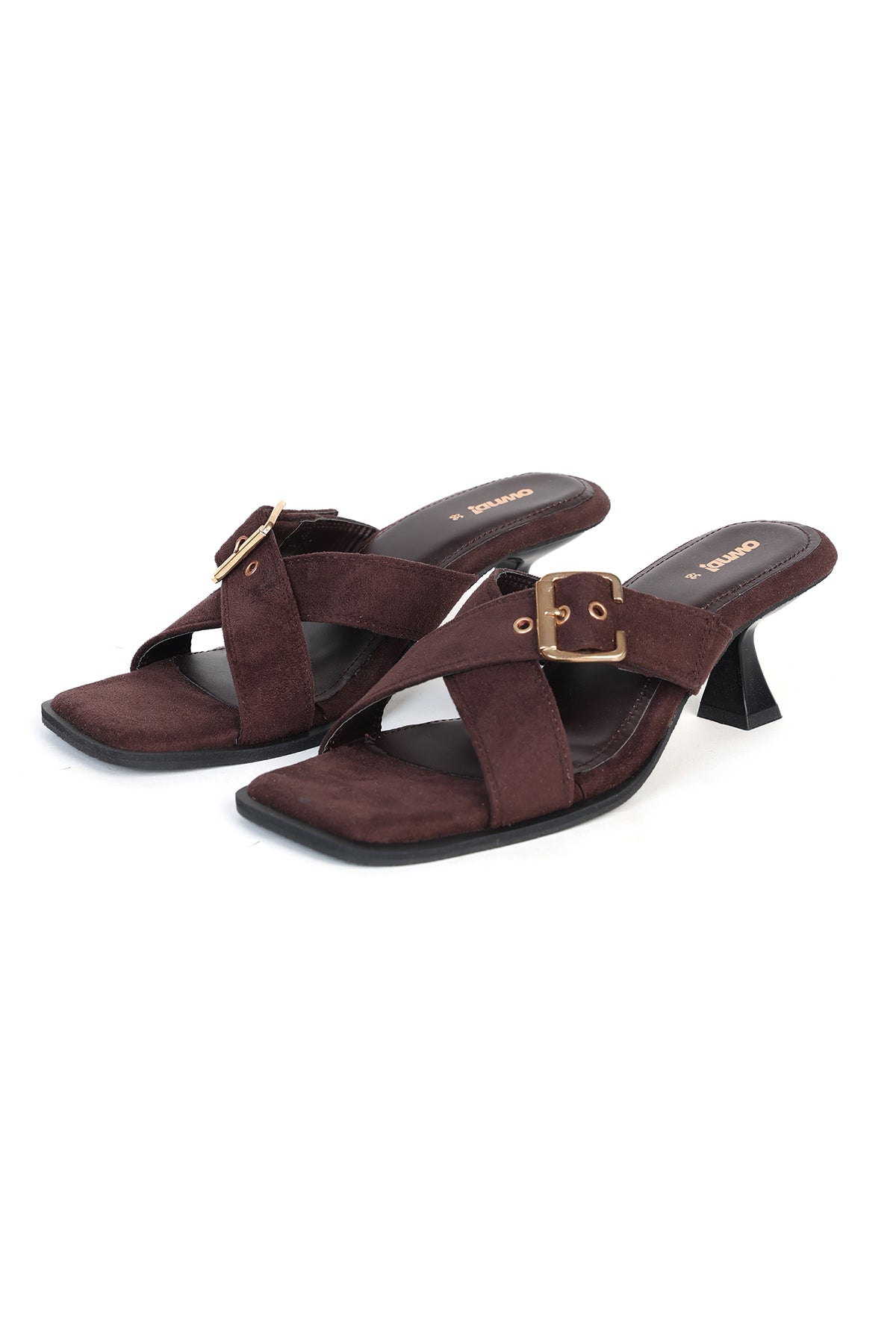 Brown Open Toe Heeled Sandals for Women - Image 6