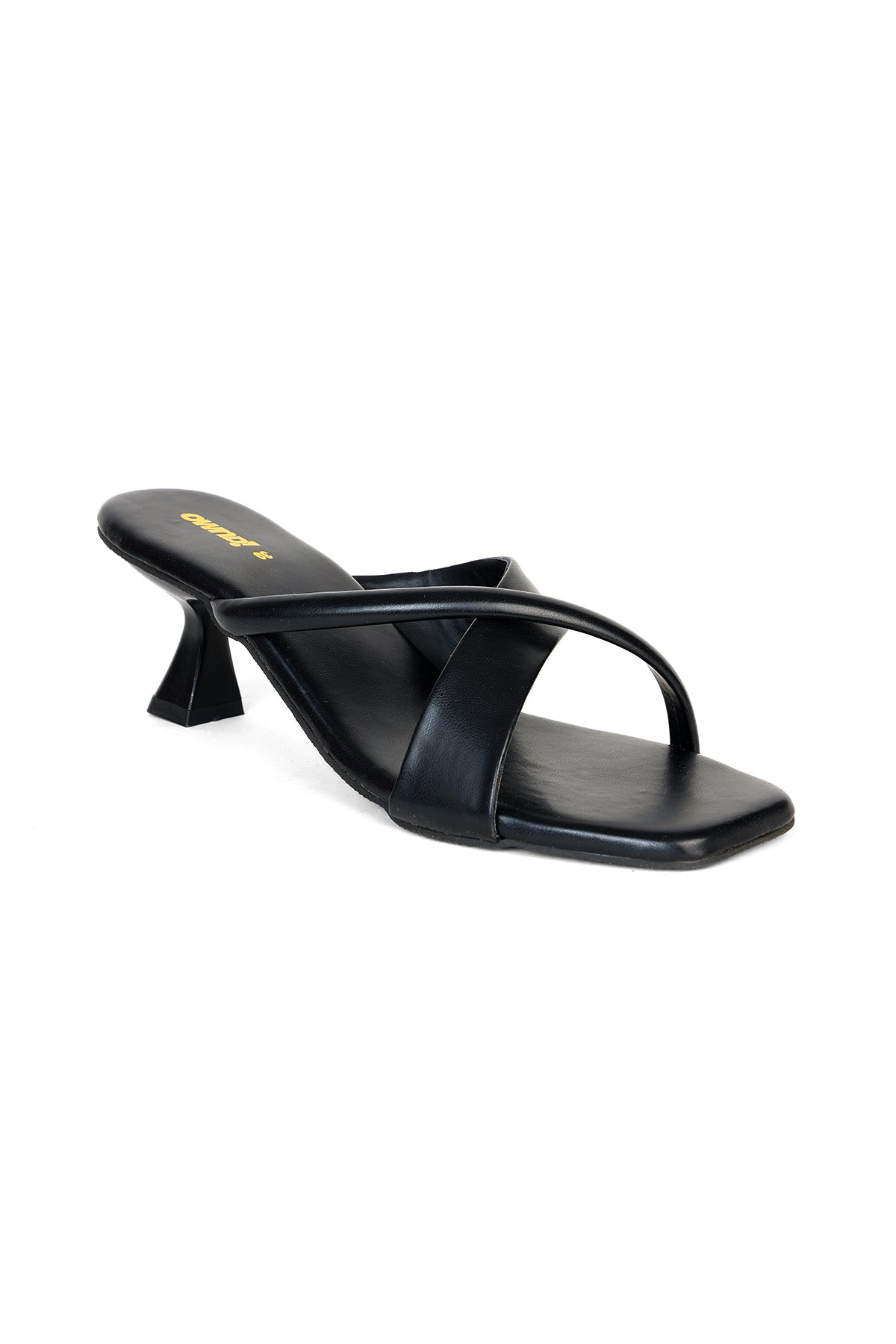 Black Open Toe Heeled Sandals for Women - Image 2