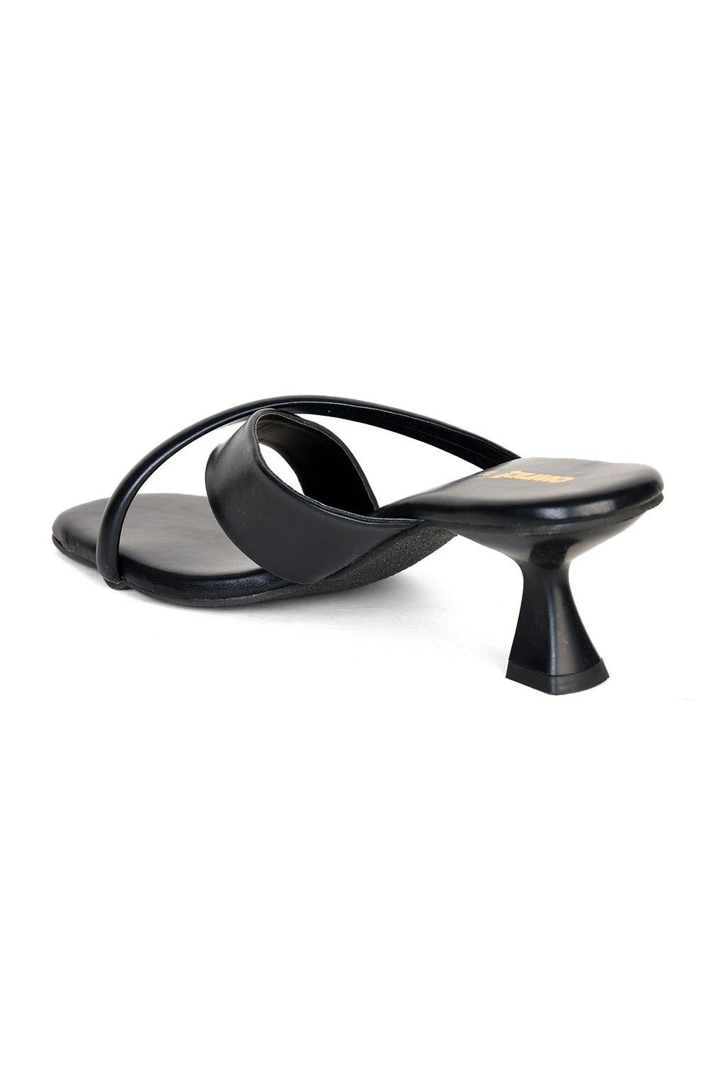 Black Open Toe Heeled Sandals for Women - Image 3