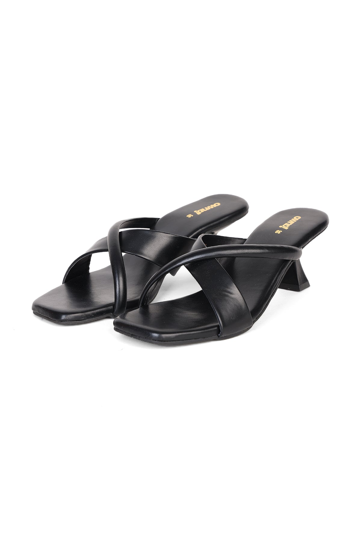 Black Open Toe Heeled Sandals for Women - Image 4