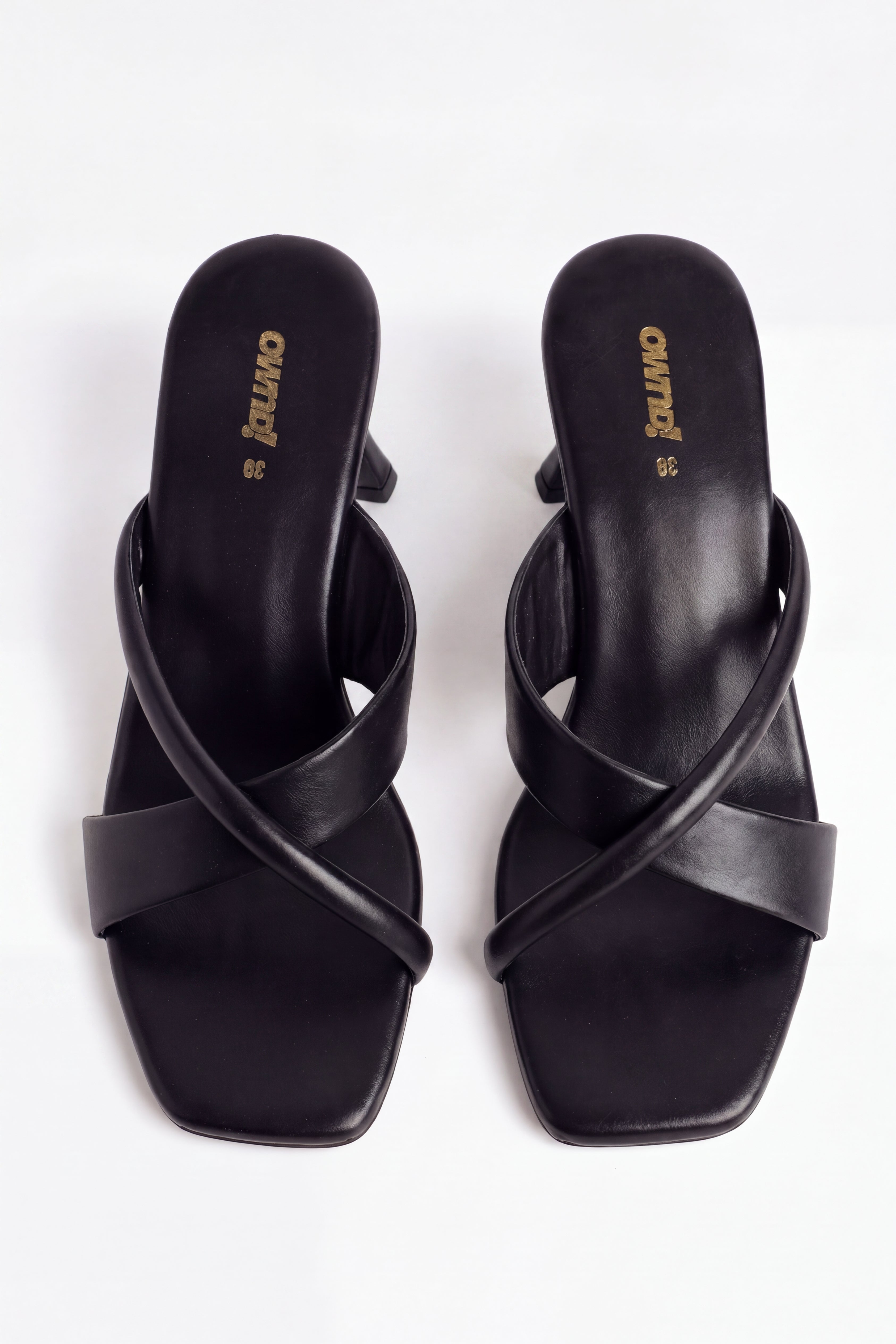 Black Open Toe Heeled Sandals for Women - Image 6