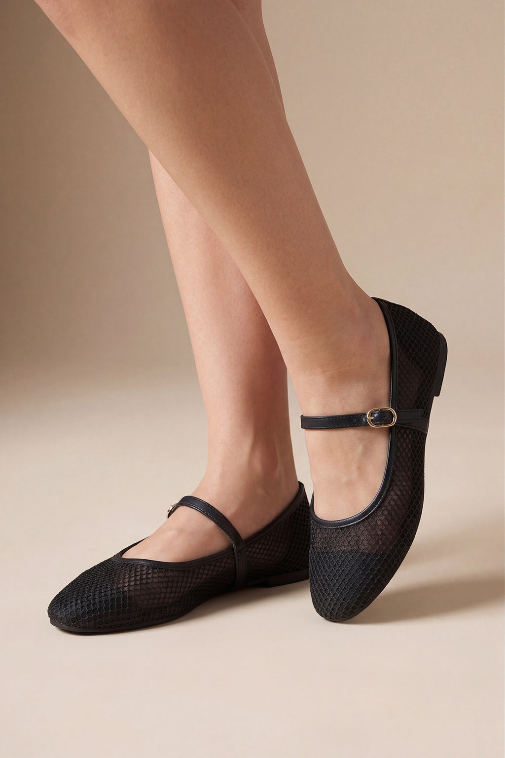 Black Self Design Mary Jane for Women - Image 1