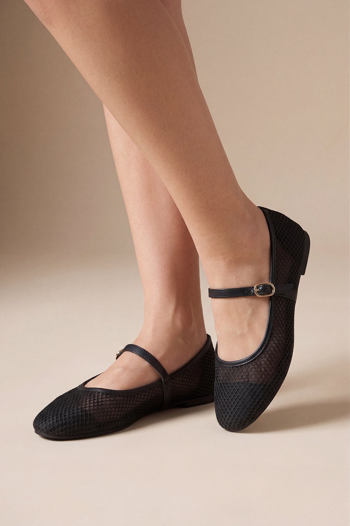 Black Self Design Mary Jane for Women - Image 1